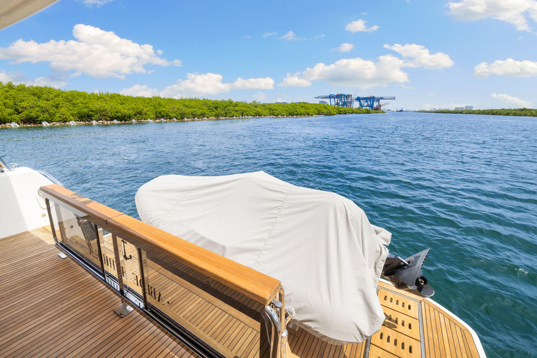 a boat on the water aboard ABIDE AWHILE Yacht for Sale