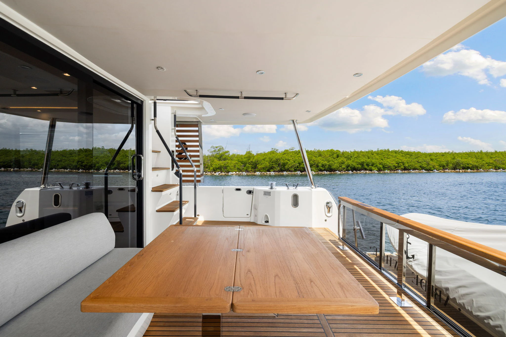 a boat on the water aboard ABIDE AWHILE Yacht for Sale