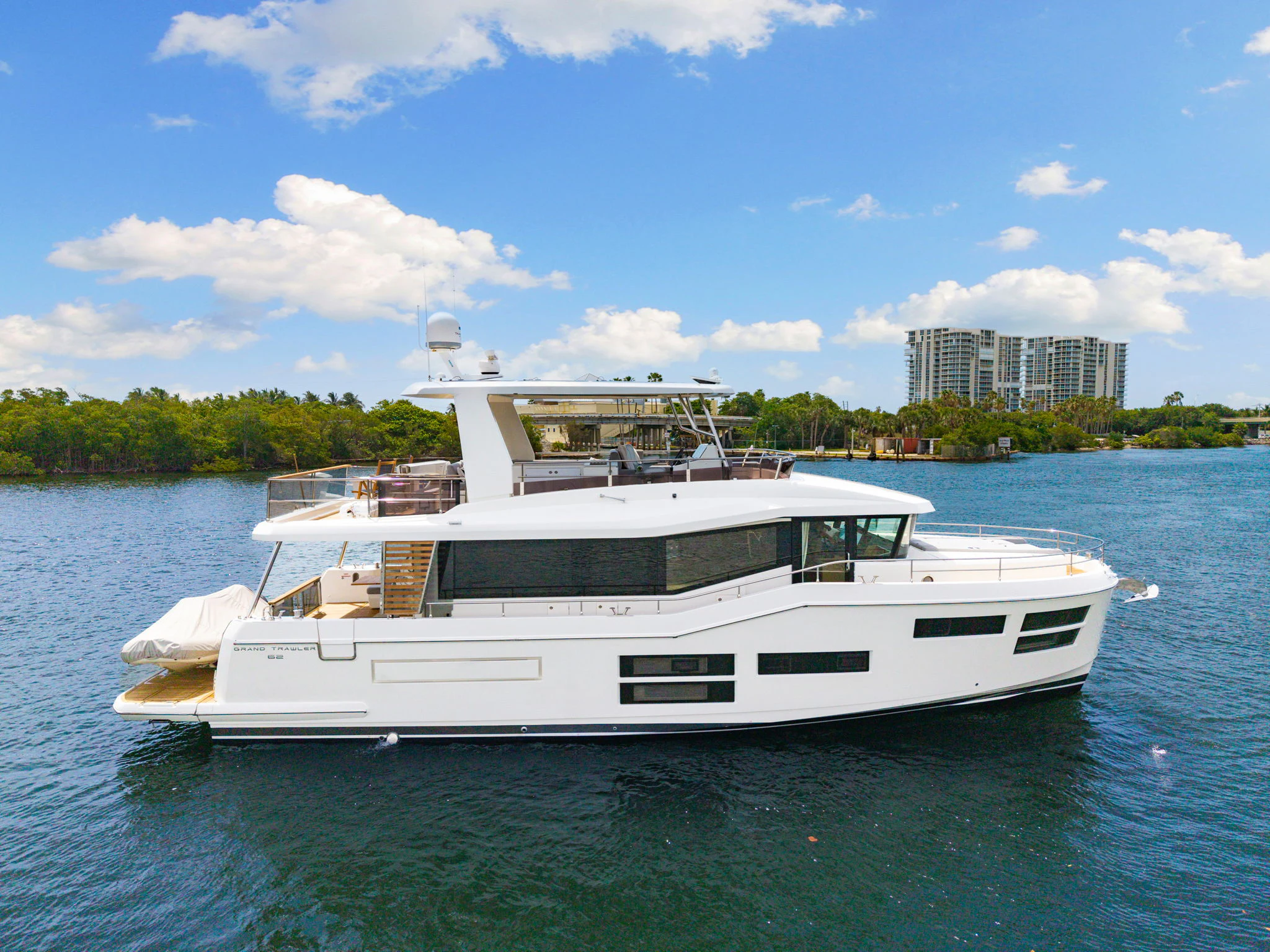 a boat on the water aboard ABIDE AWHILE Yacht for Sale