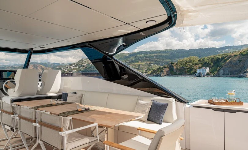 a boat on the water aboard TRILOGY Yacht for Charter