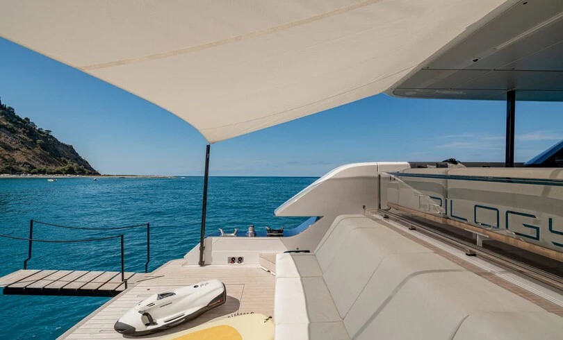 a boat on a body of water aboard TRILOGY Yacht for Charter
