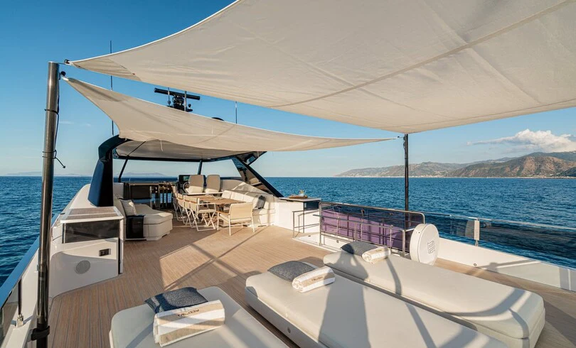 a boat on the water aboard TRILOGY Yacht for Charter