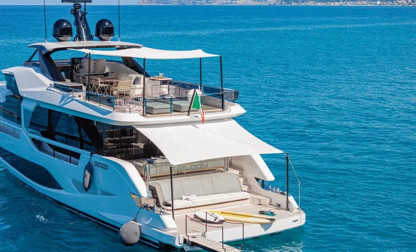 a boat on the water aboard TRILOGY Yacht for Charter