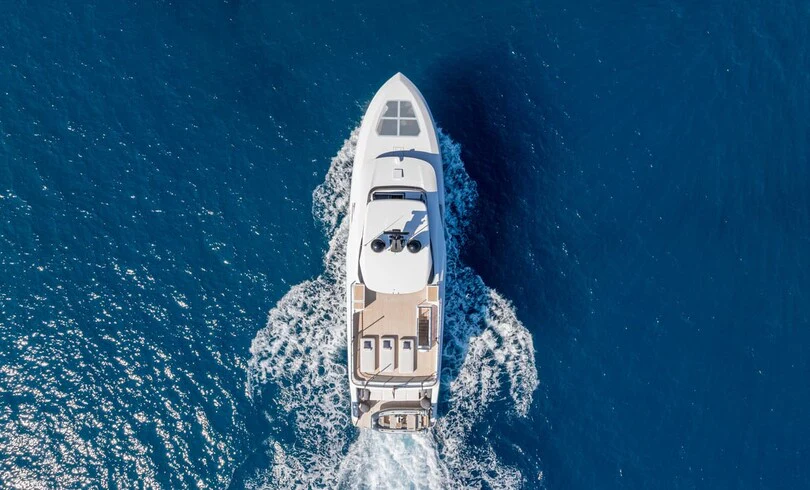 a boat in the water aboard TRILOGY Yacht for Charter