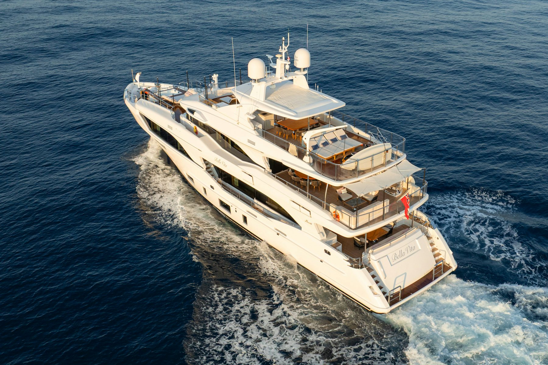 a ship on the water aboard BELLA VITA Yacht for Sale