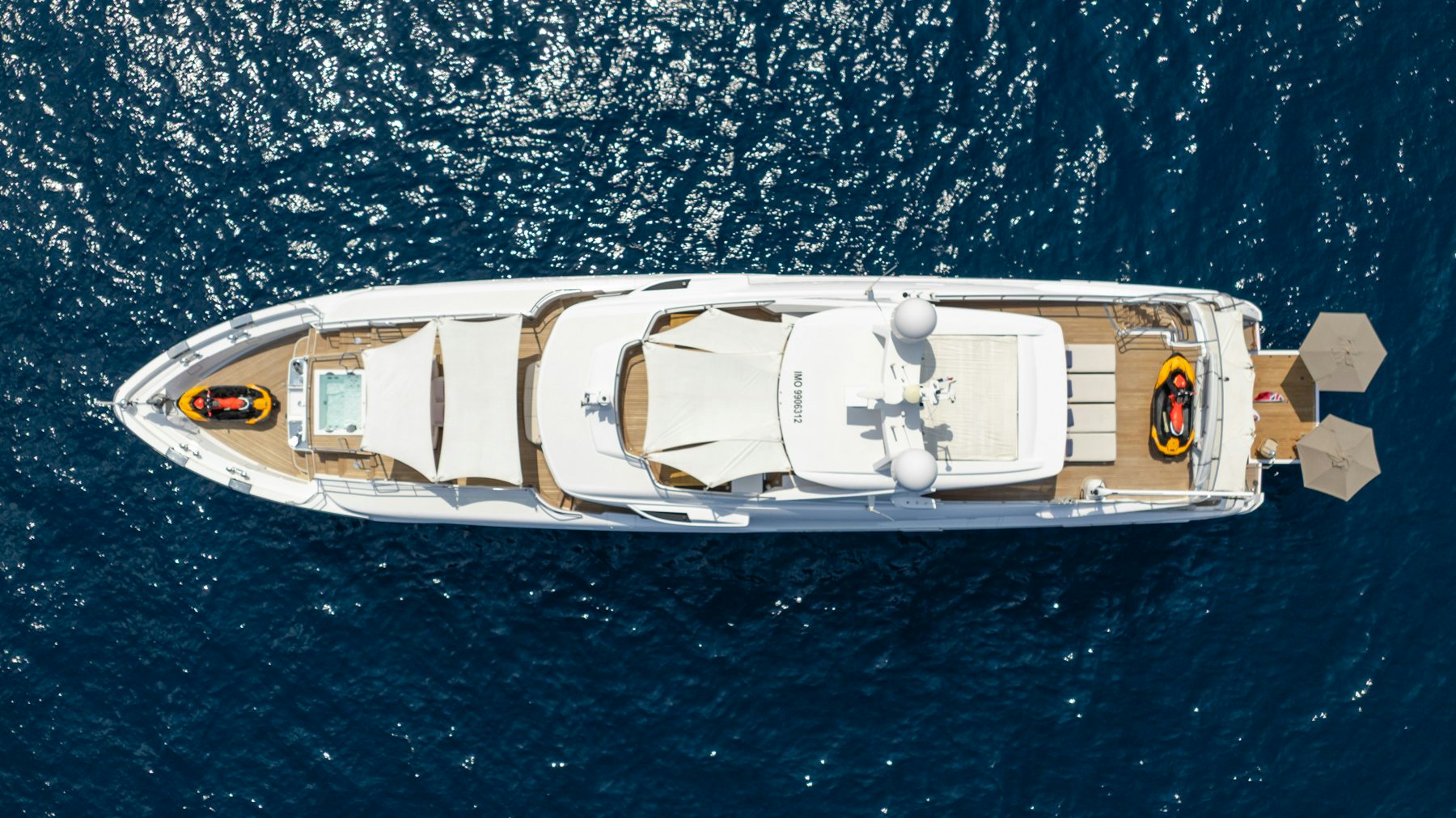 a space ship in the water aboard BELLA VITA Yacht for Sale