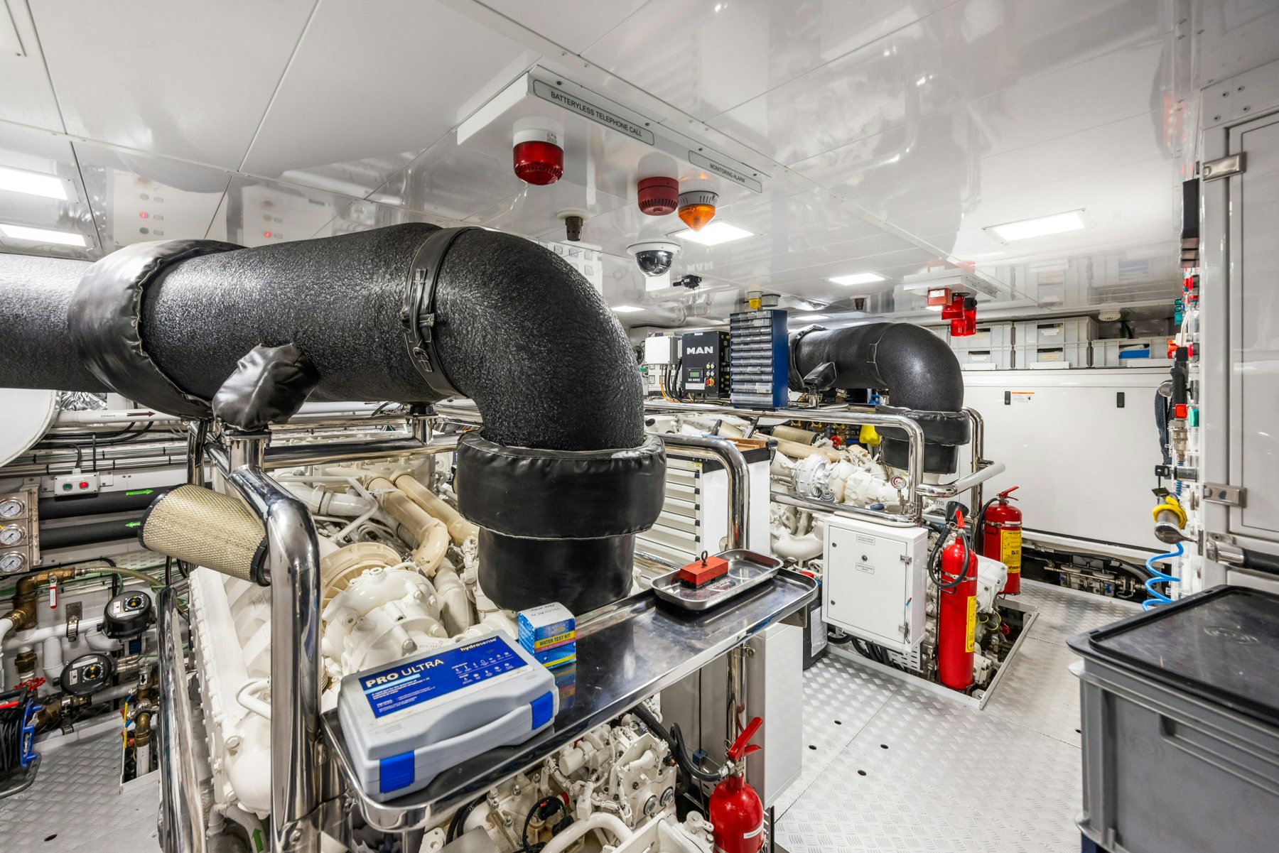 a large machine in a factory aboard BELLA VITA Yacht for Sale