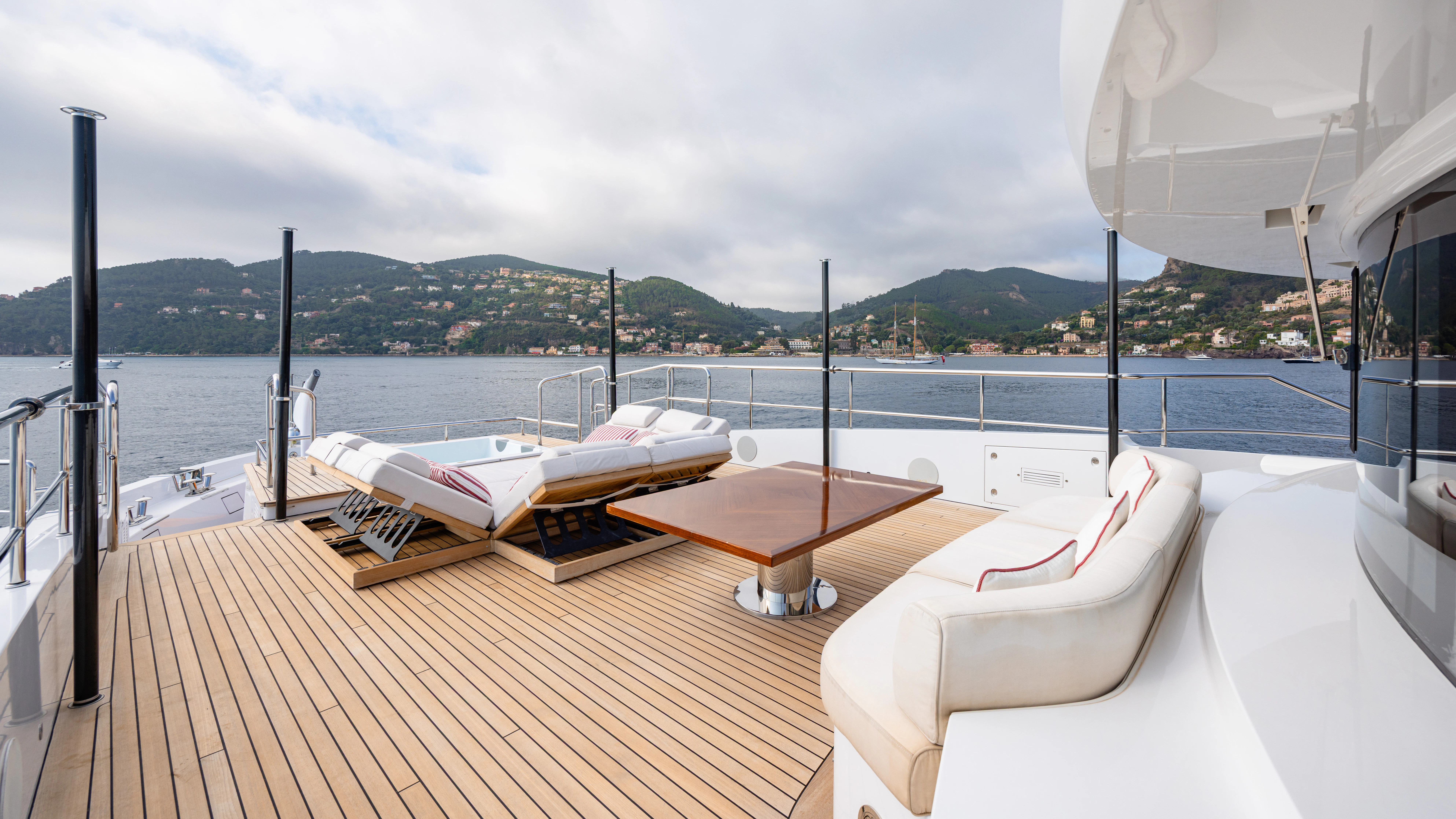 a boat on a deck aboard TRAMONTO Yacht for Charter