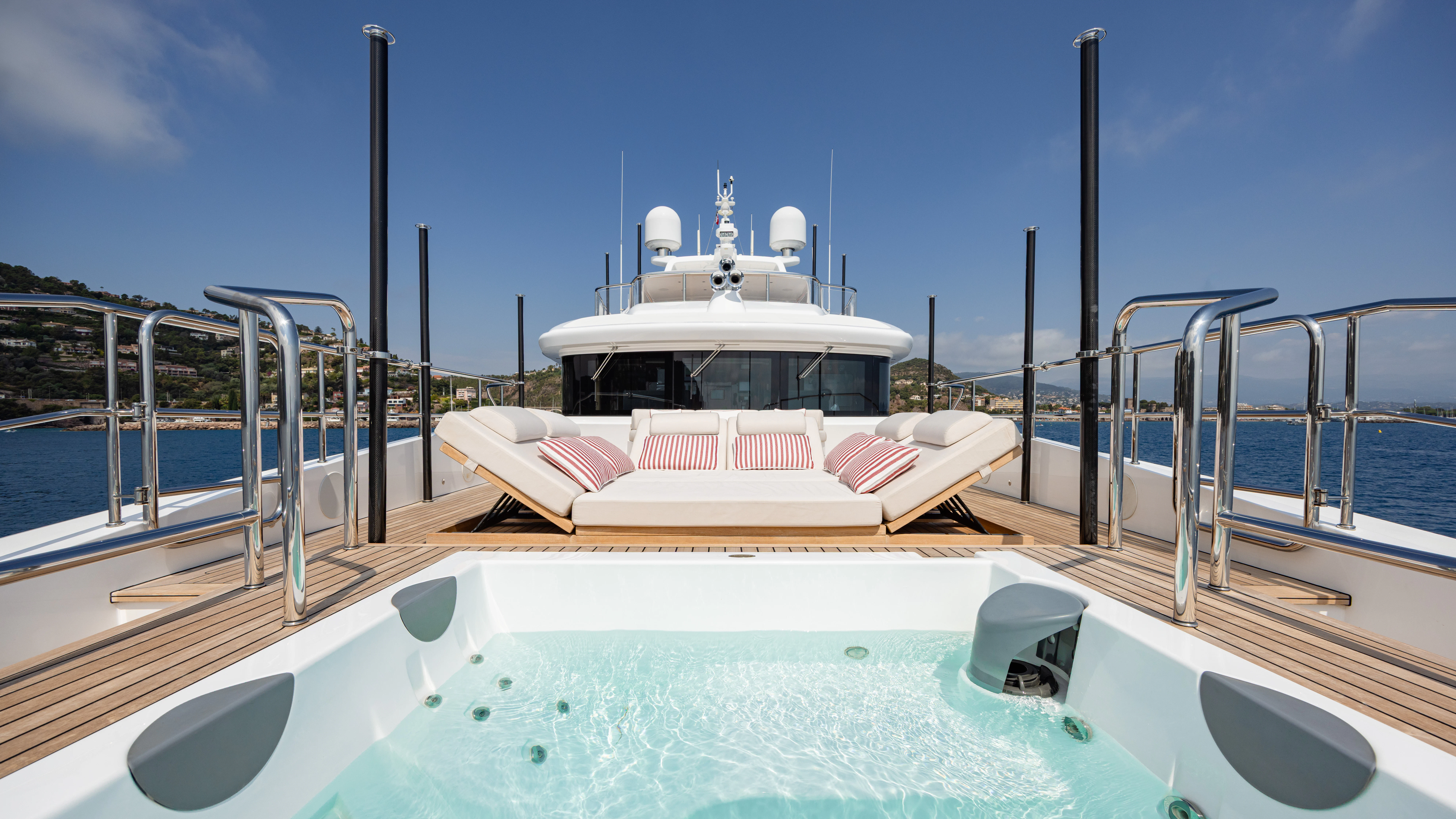a boat on a body of water aboard TRAMONTO Yacht for Charter