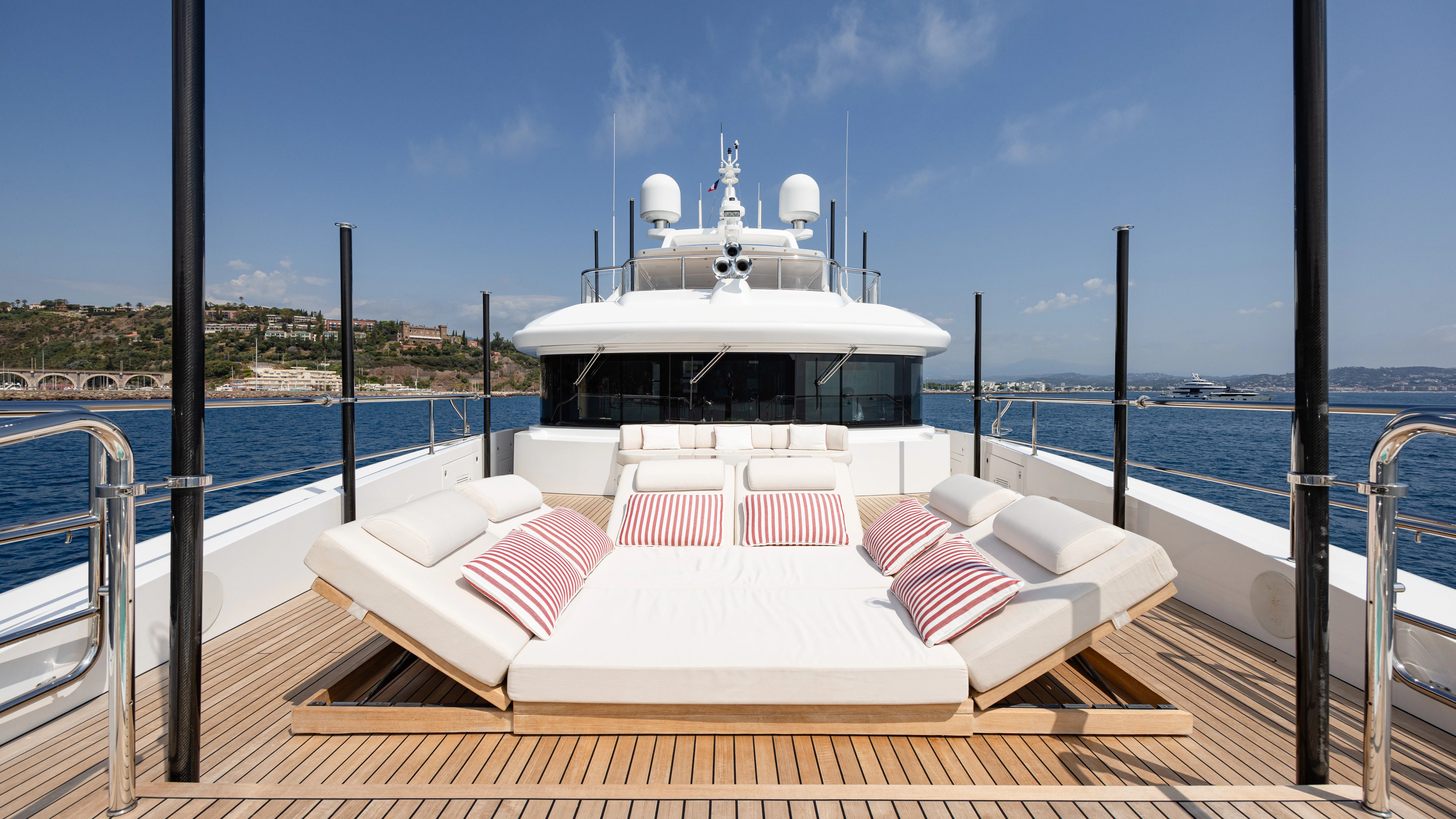 a boat on a deck aboard TRAMONTO Yacht for Charter