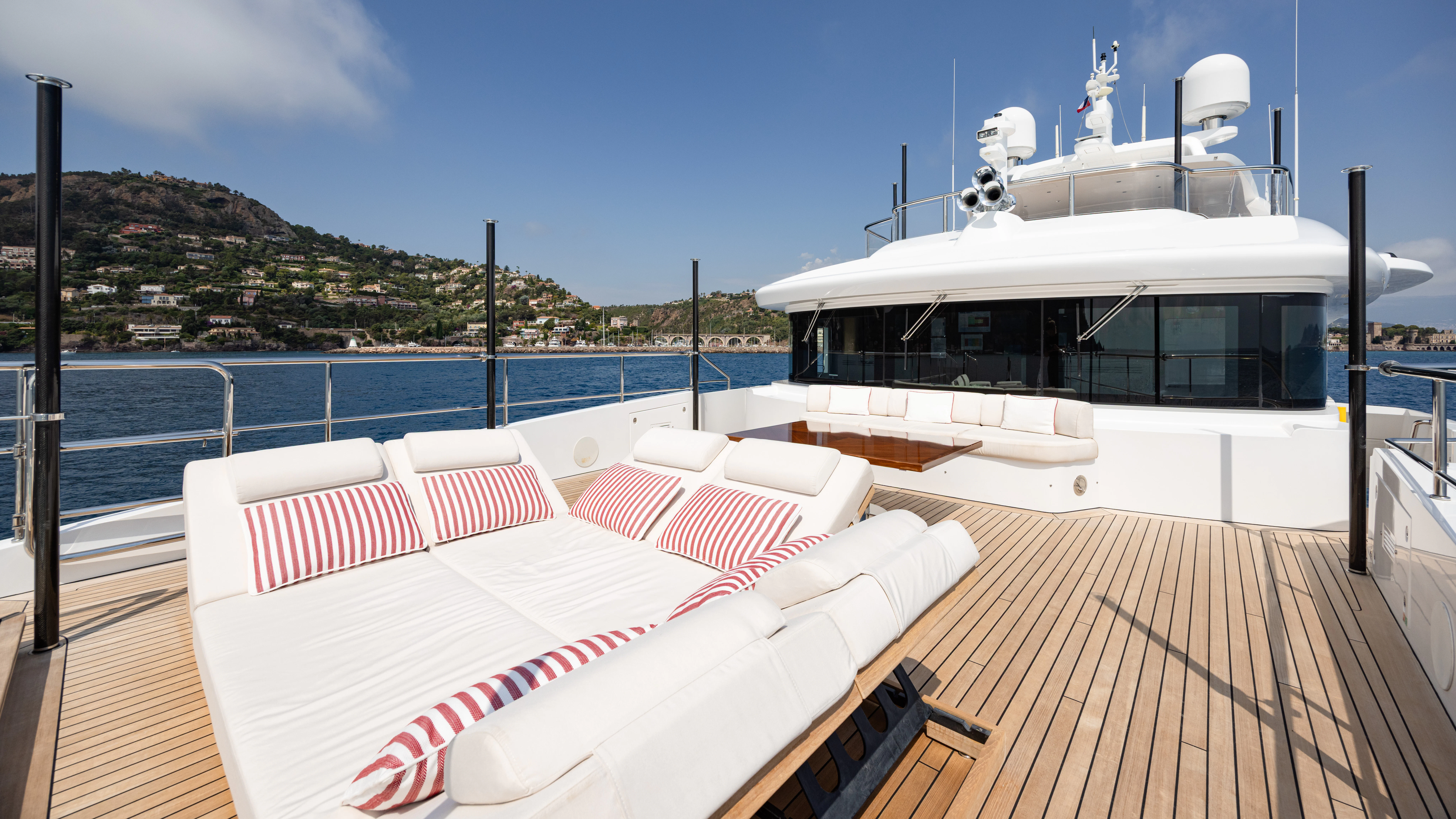 a boat on a deck aboard TRAMONTO Yacht for Charter