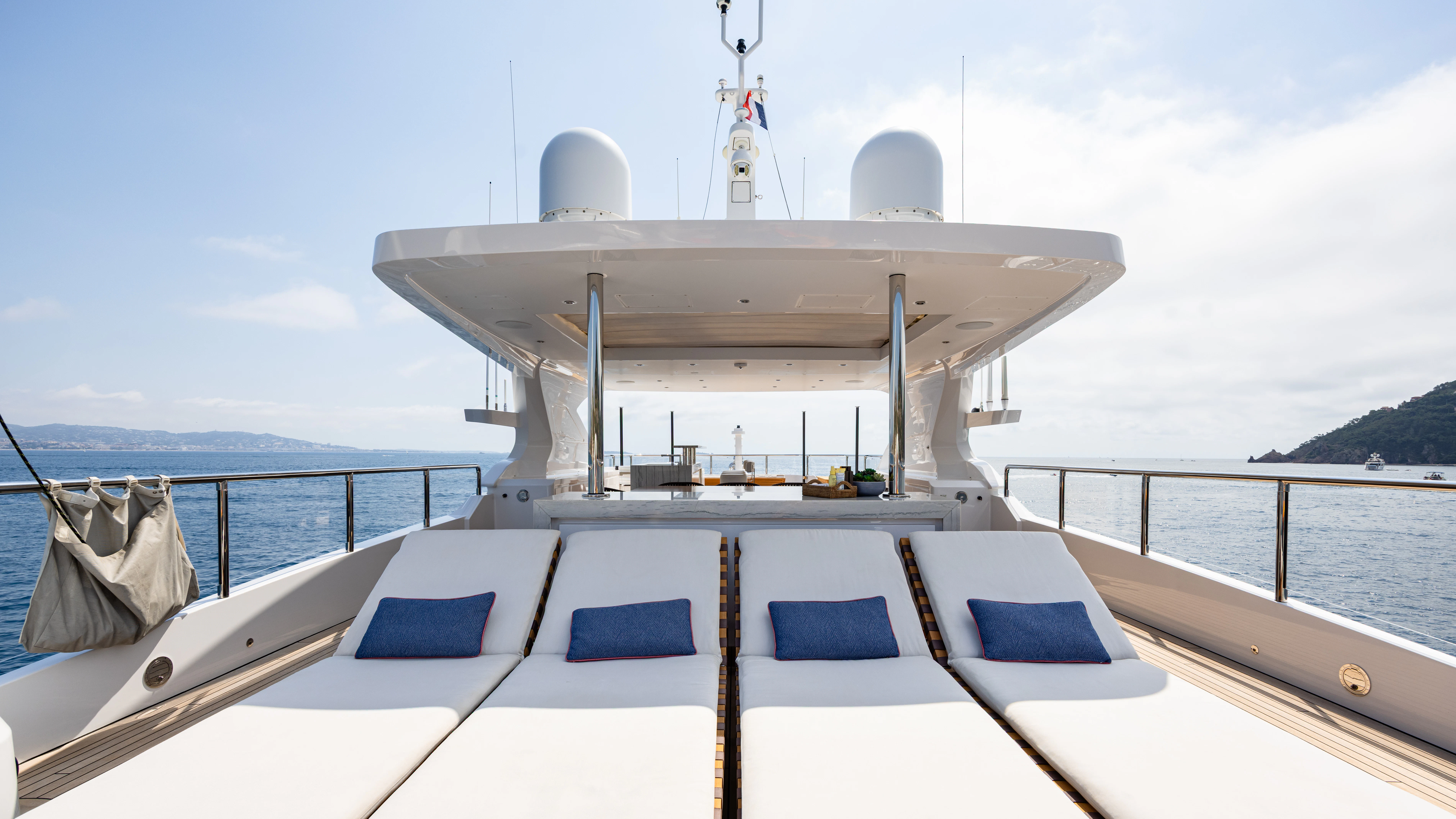 a boat on the water aboard TRAMONTO Yacht for Charter