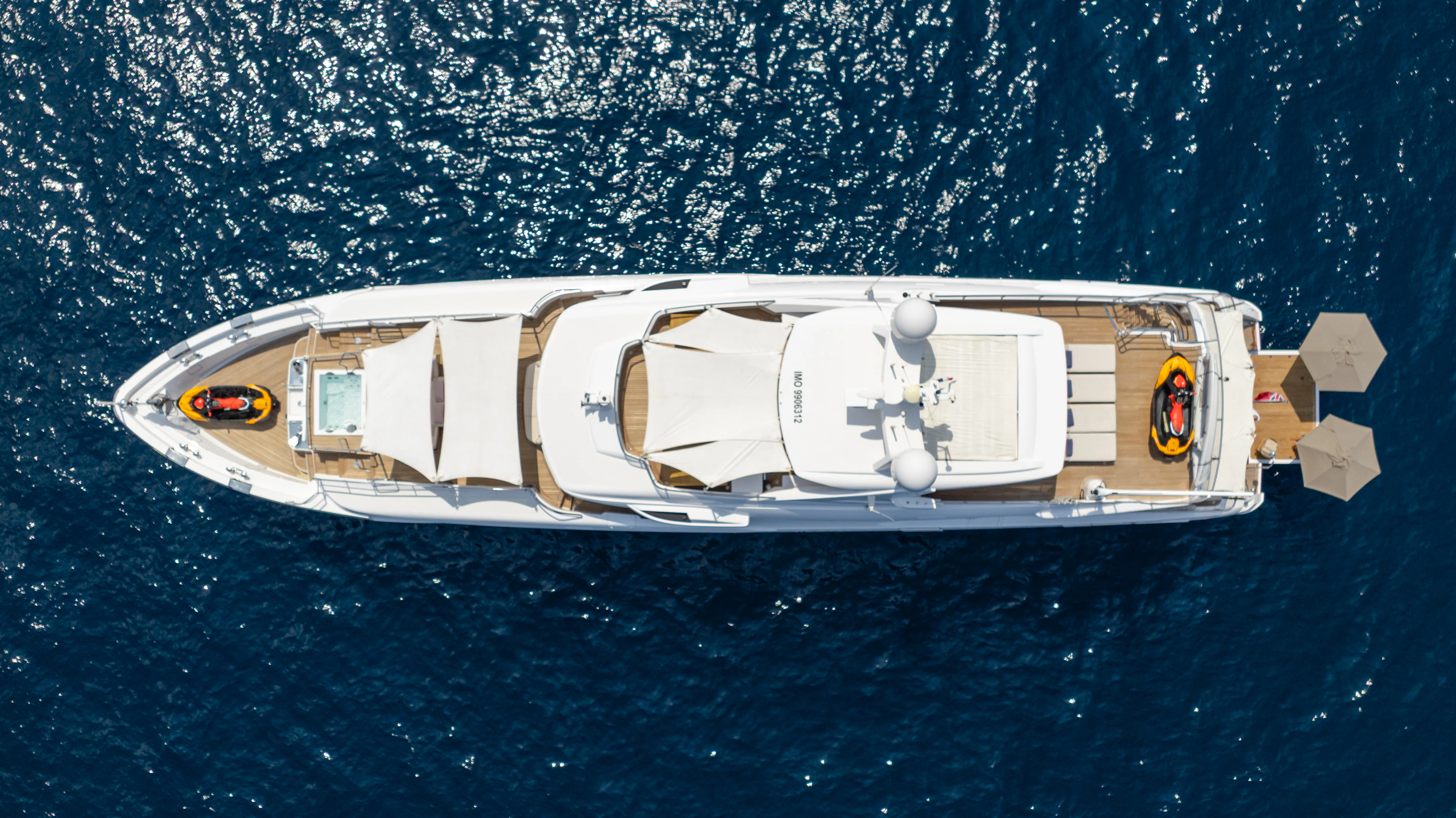 a space ship in the water aboard TRAMONTO Yacht for Charter