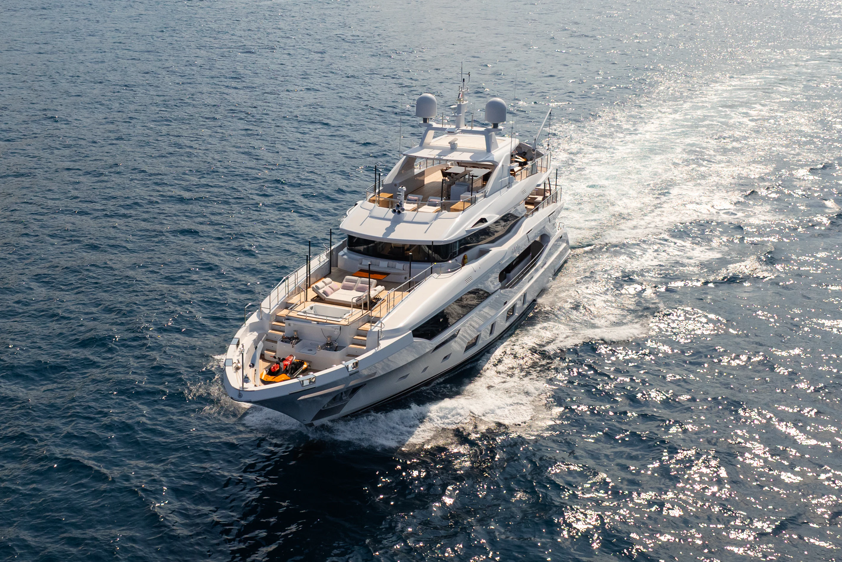 a boat in the water aboard TRAMONTO Yacht for Charter