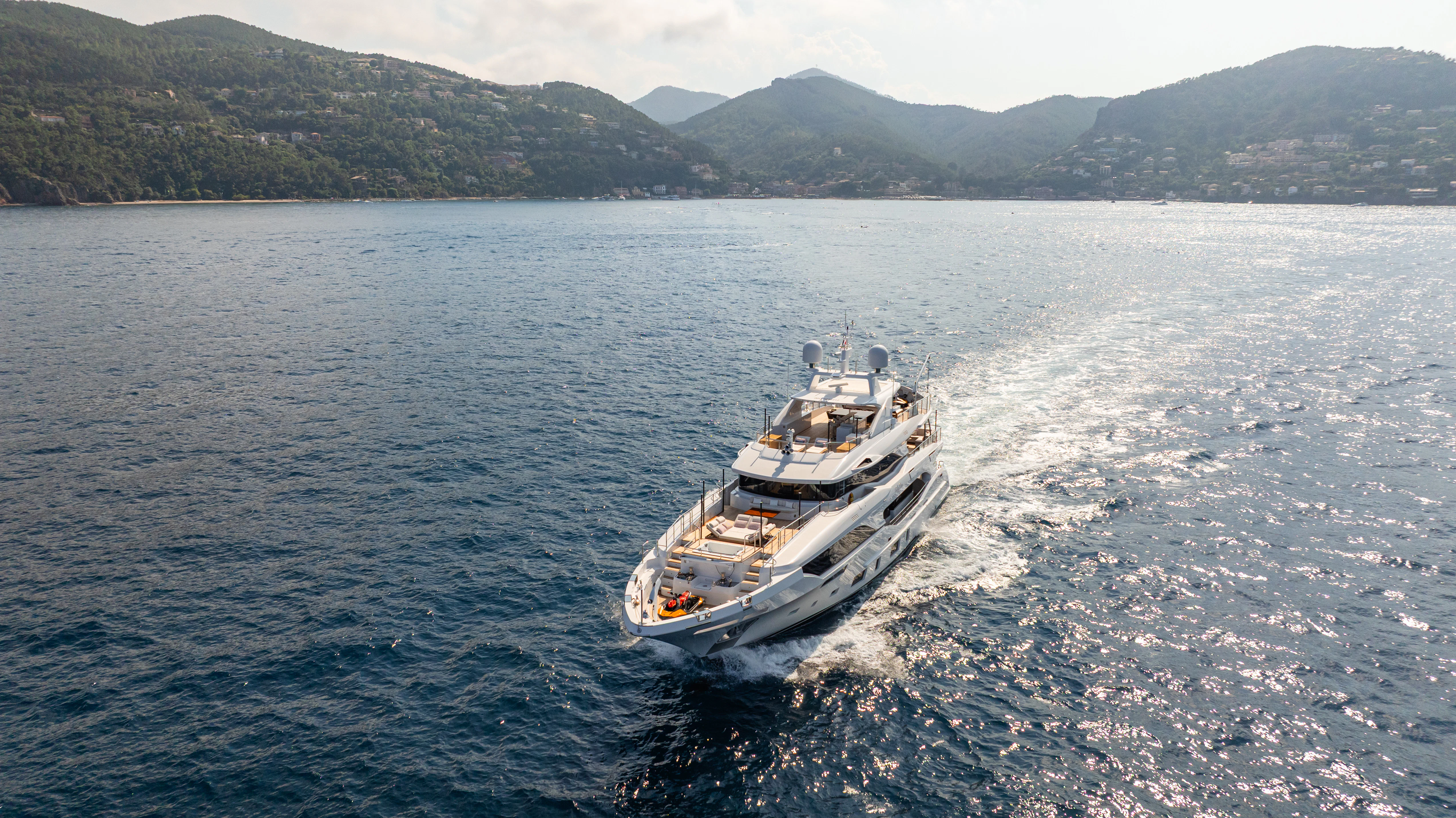 a boat on the water aboard TRAMONTO Yacht for Charter