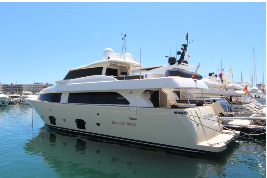 a white yacht in the water aboard ALL WE NEED FOR TODAY Yacht for Sale