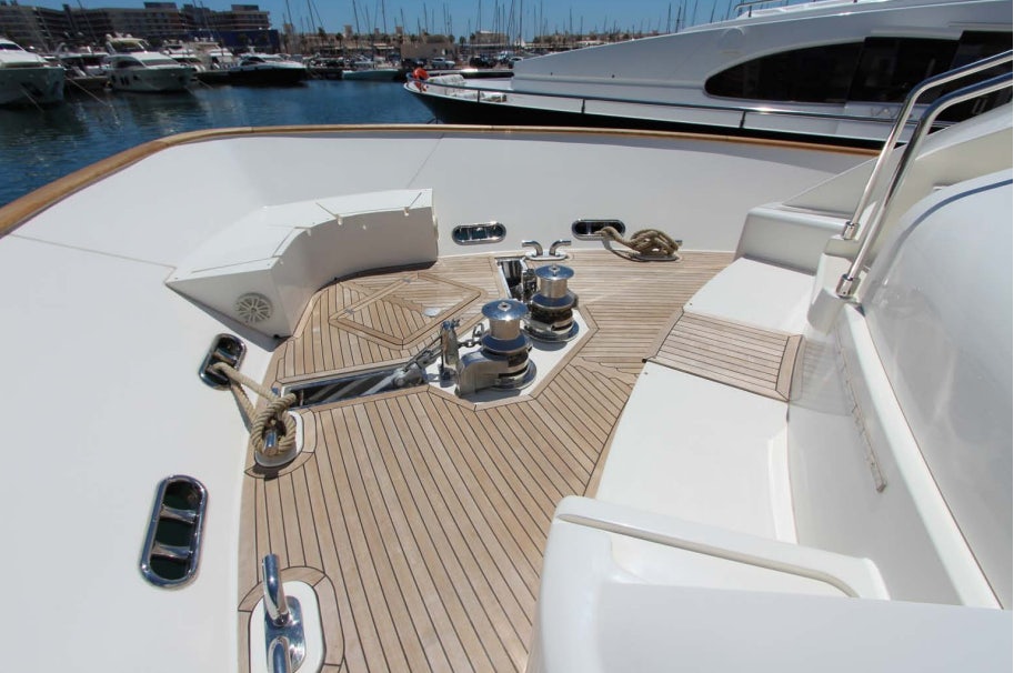 the deck of a boat aboard ALL WE NEED FOR TODAY Yacht for Sale