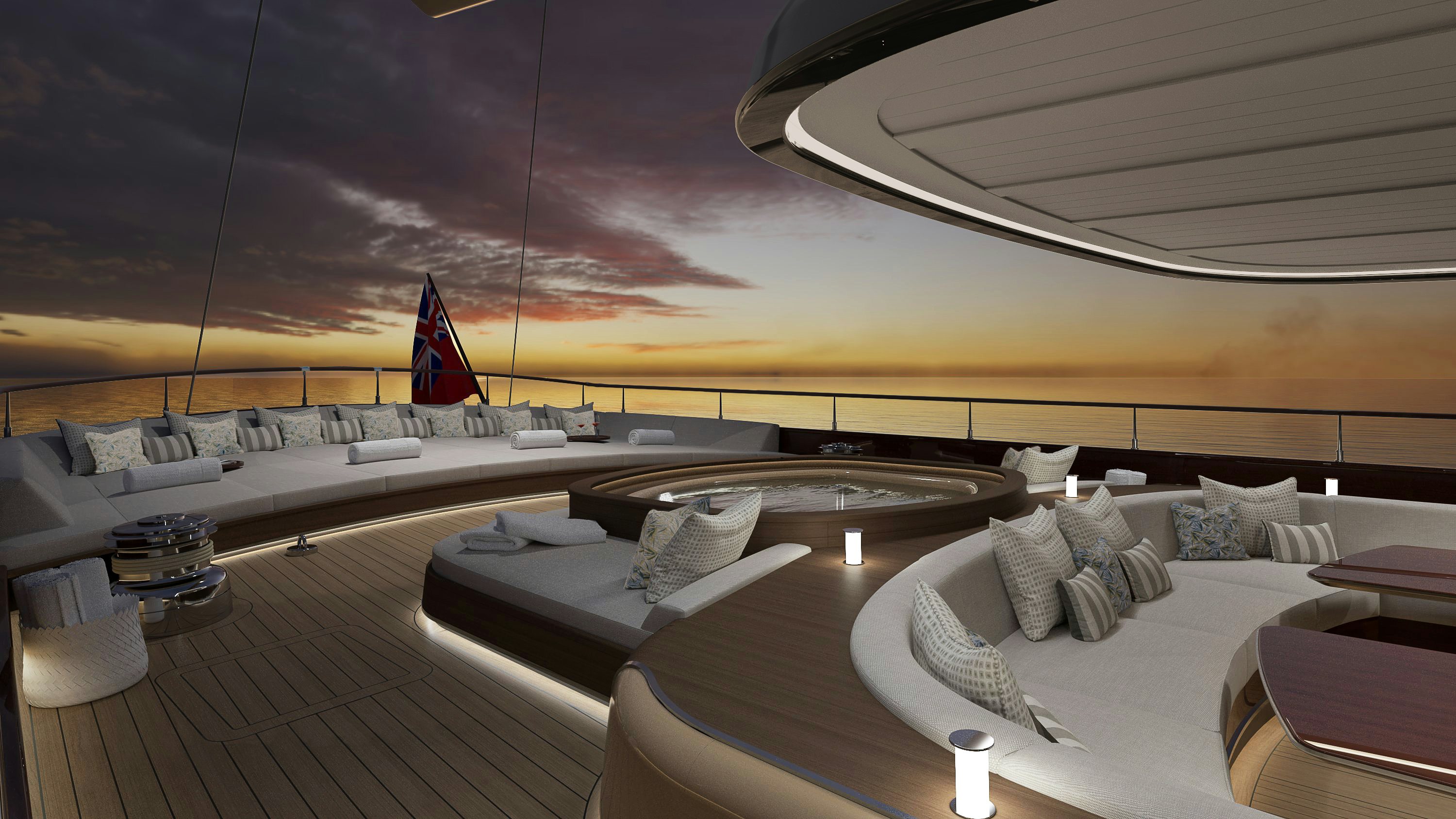 a large room with a large bed and a large sailboat aboard SIMENA Yacht for Sale