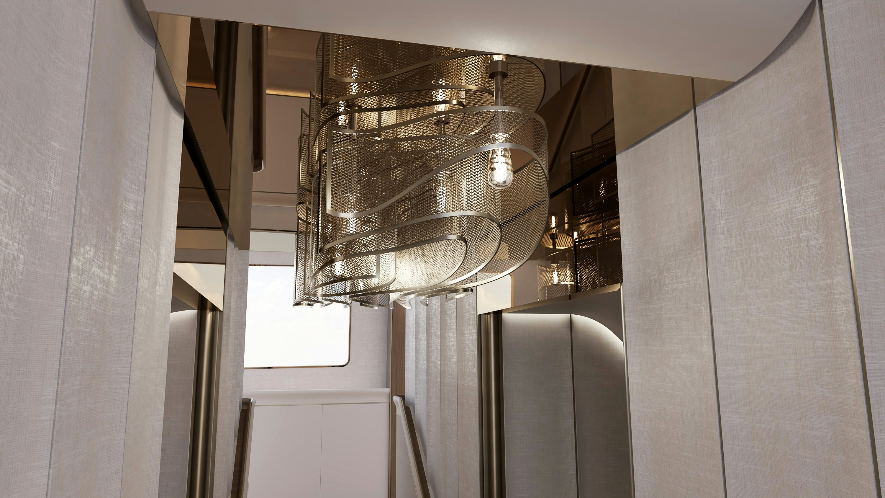 a ceiling fan in a room aboard SIMENA Yacht for Sale