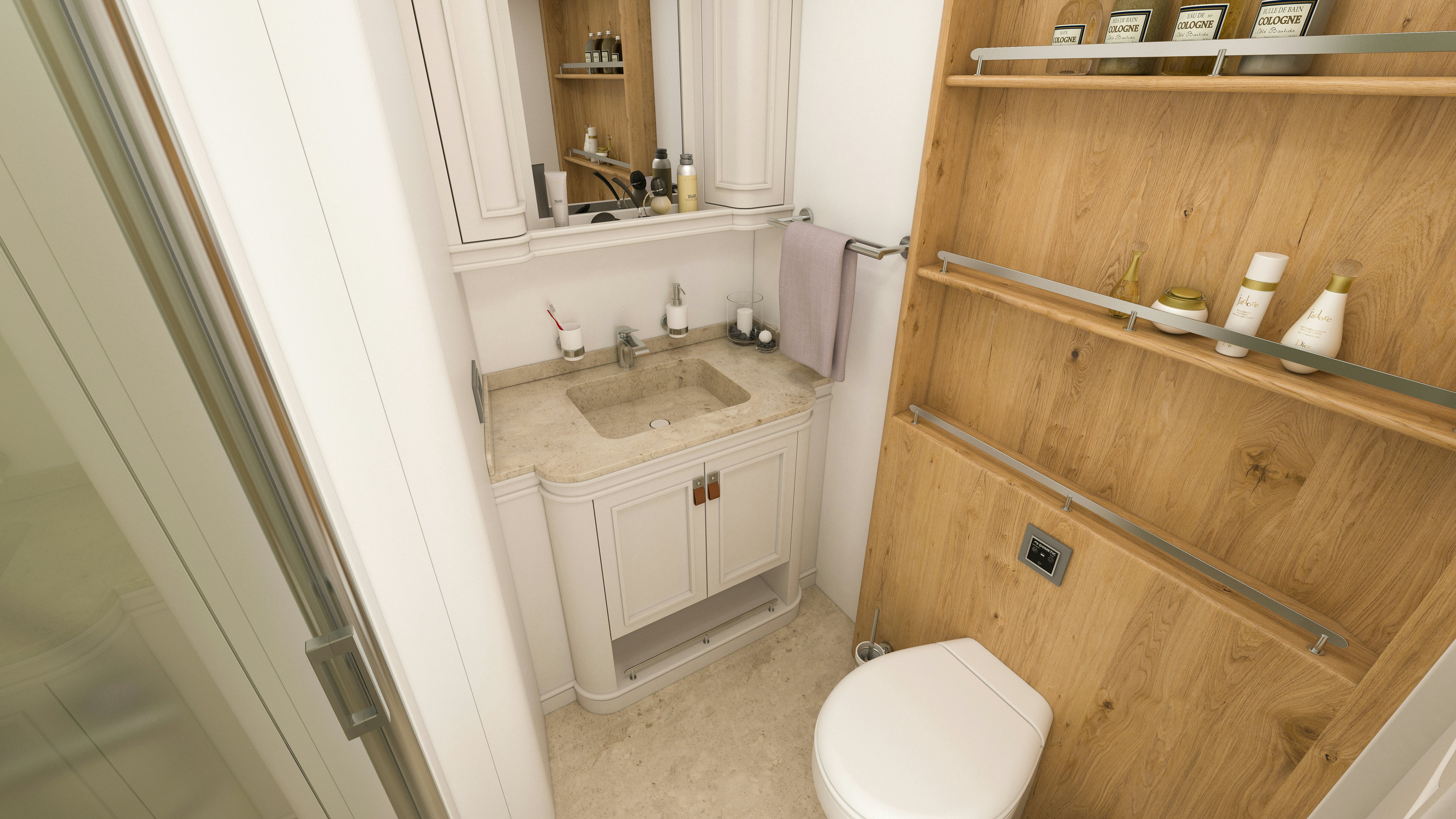 a bathroom with a sink and a toilet aboard SIMENA Yacht for Sale