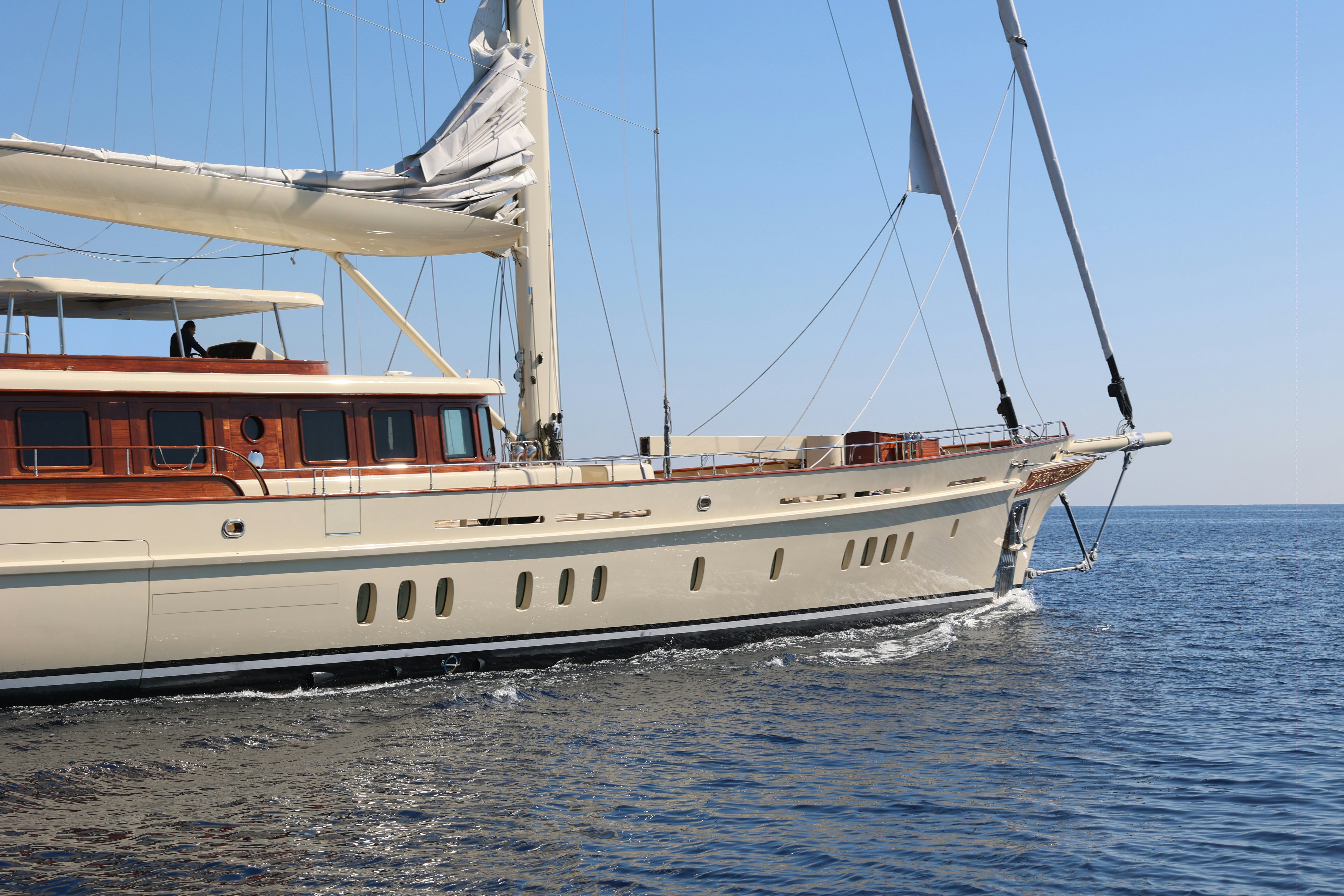 a boat on the water aboard SIMENA Yacht for Sale