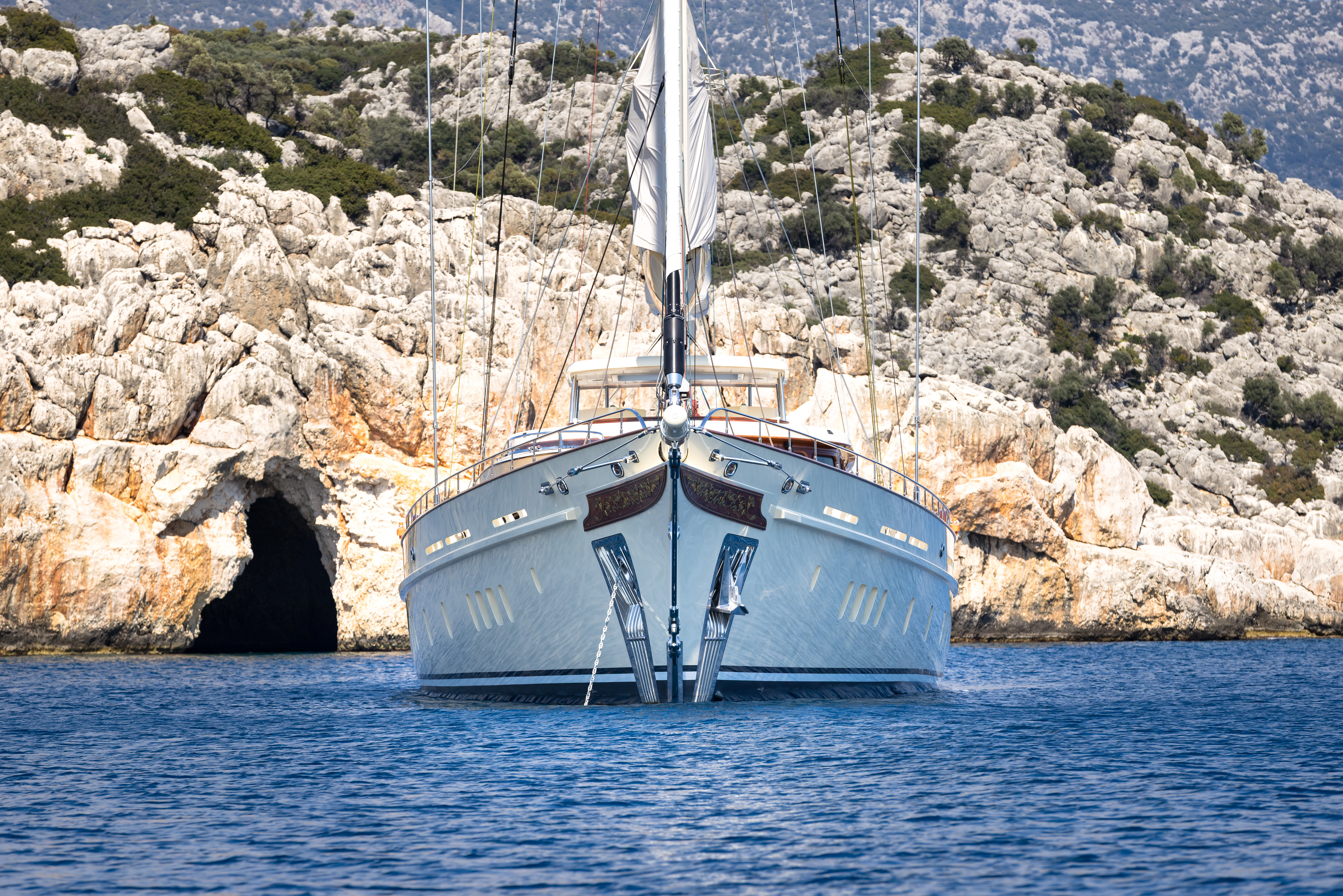 a boat in the water aboard SIMENA Yacht for Sale