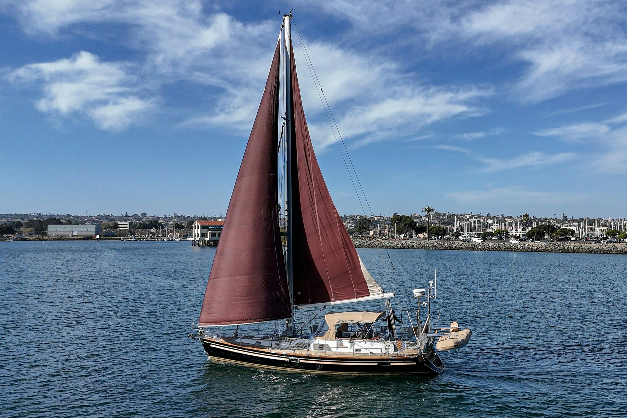 a sailboat in the water aboard FEATHER Yacht for Sale