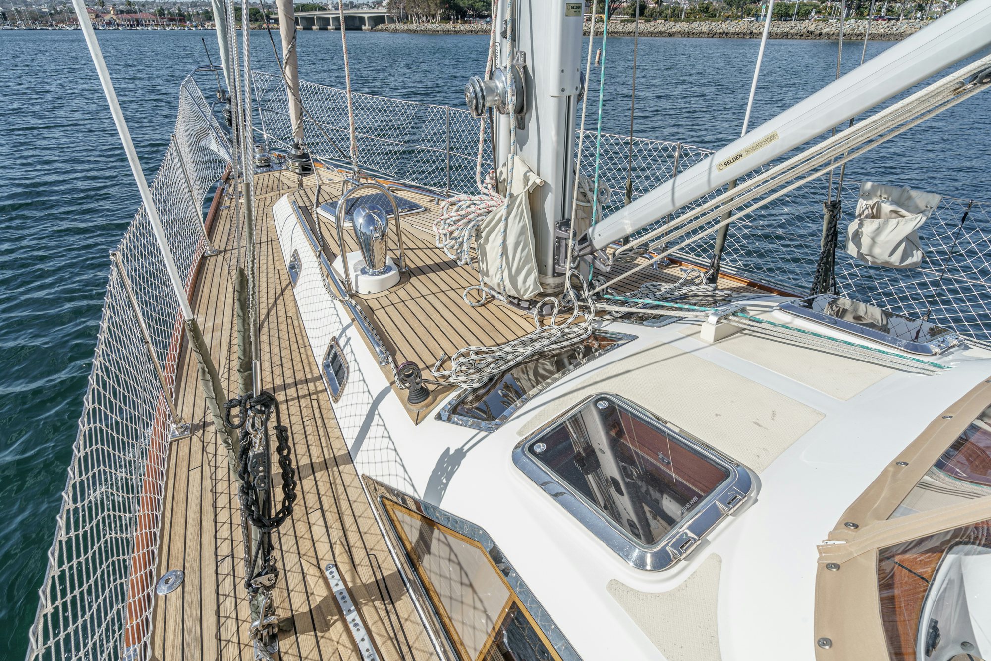 a boat with ropes and a net aboard FEATHER Yacht for Sale