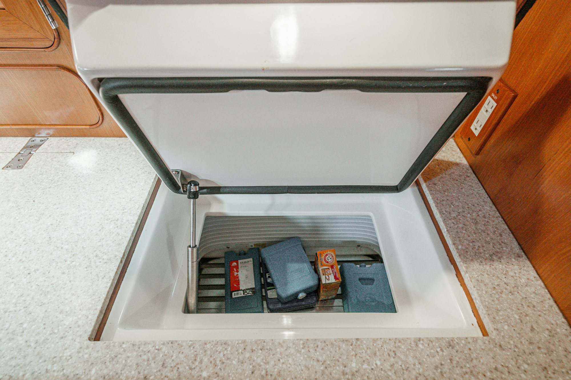 a box with a computer inside aboard FEATHER Yacht for Sale