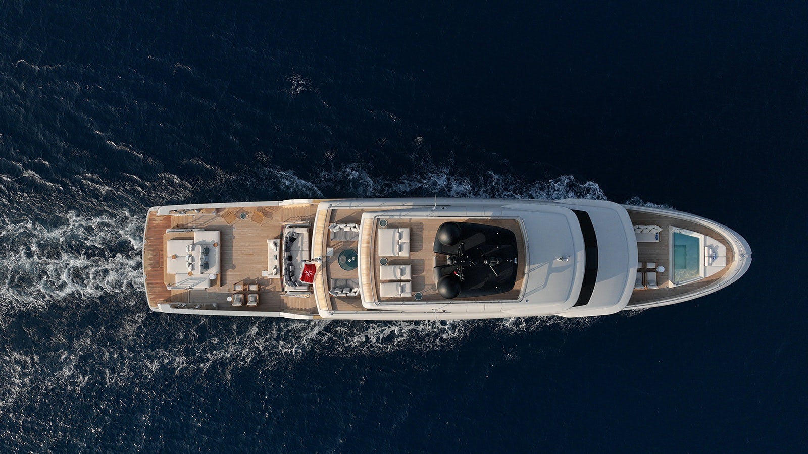 a satellite in outer space aboard LA LA LAND Yacht for Charter