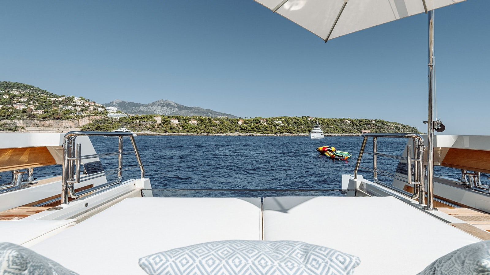 a boat on the water aboard LA LA LAND Yacht for Charter