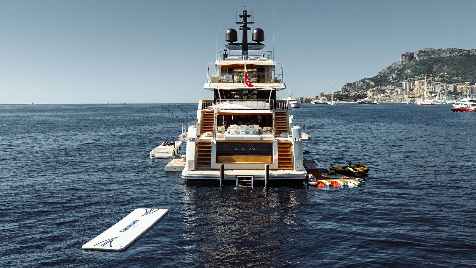 a boat in the water aboard LA LA LAND Yacht for Charter