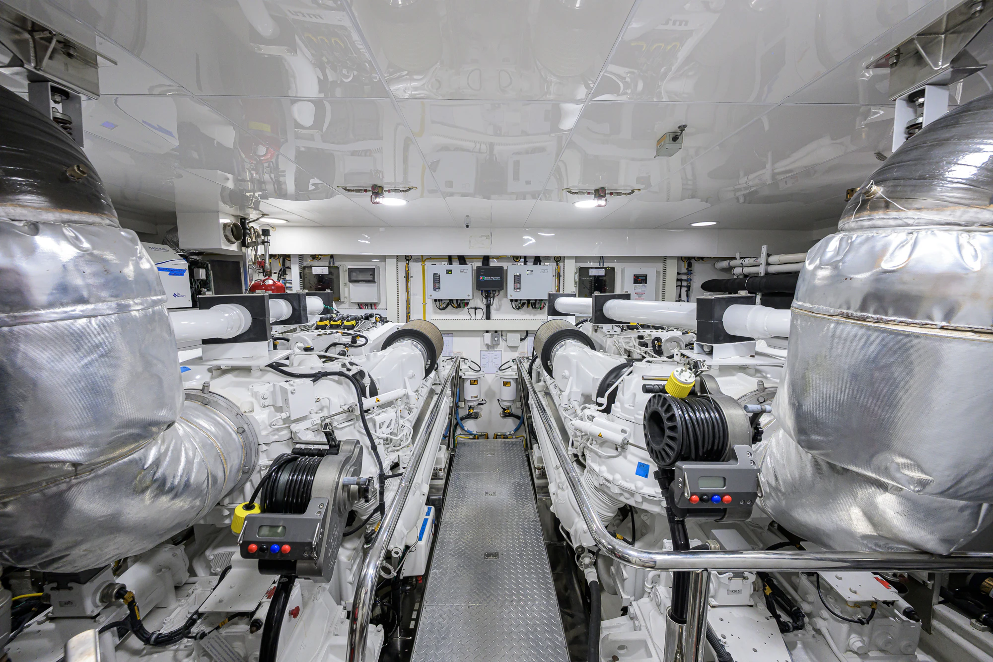 a room full of machinery aboard CHINDON Yacht for Sale