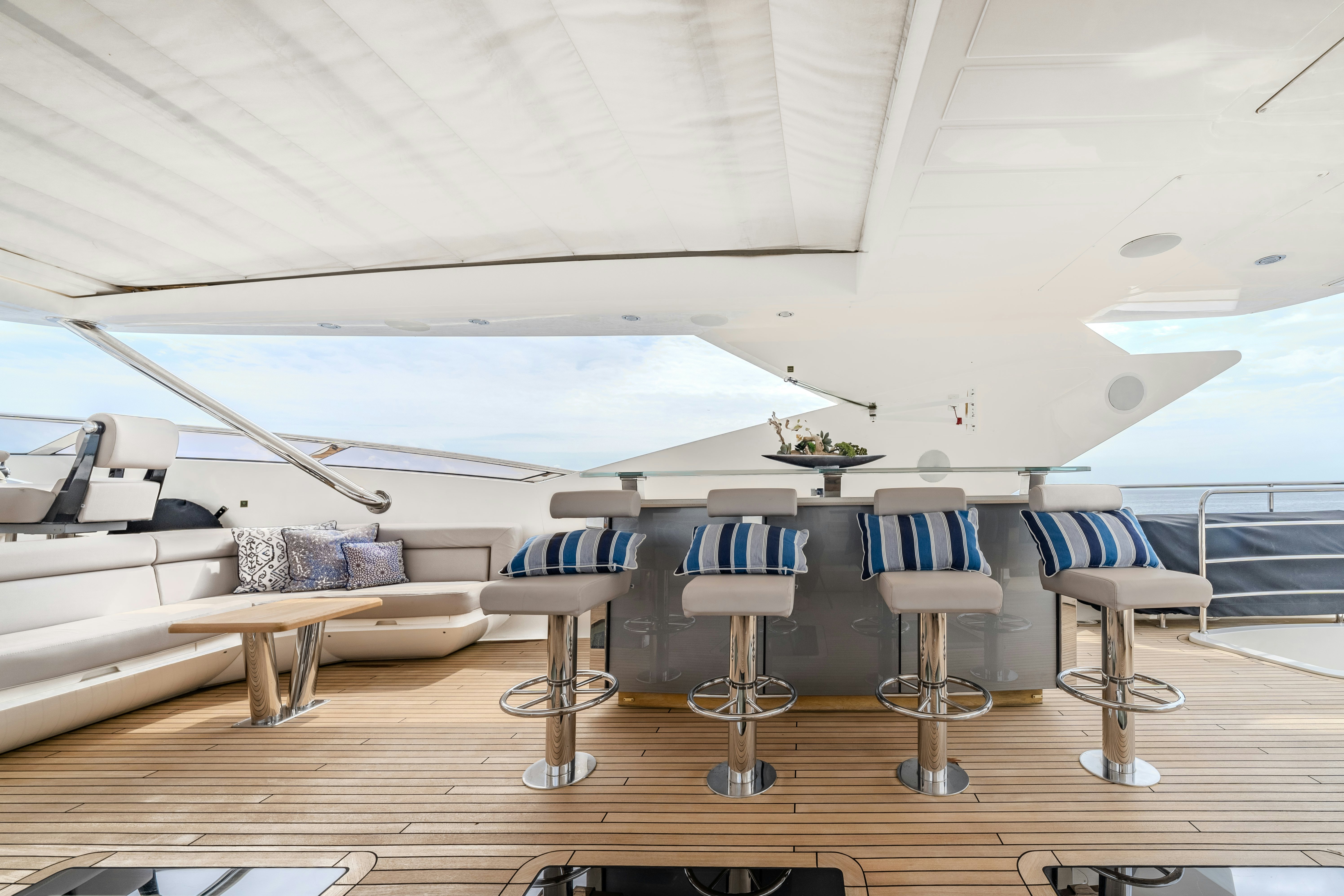 a large airplane with chairs around it aboard LOST BOYS Yacht for Sale