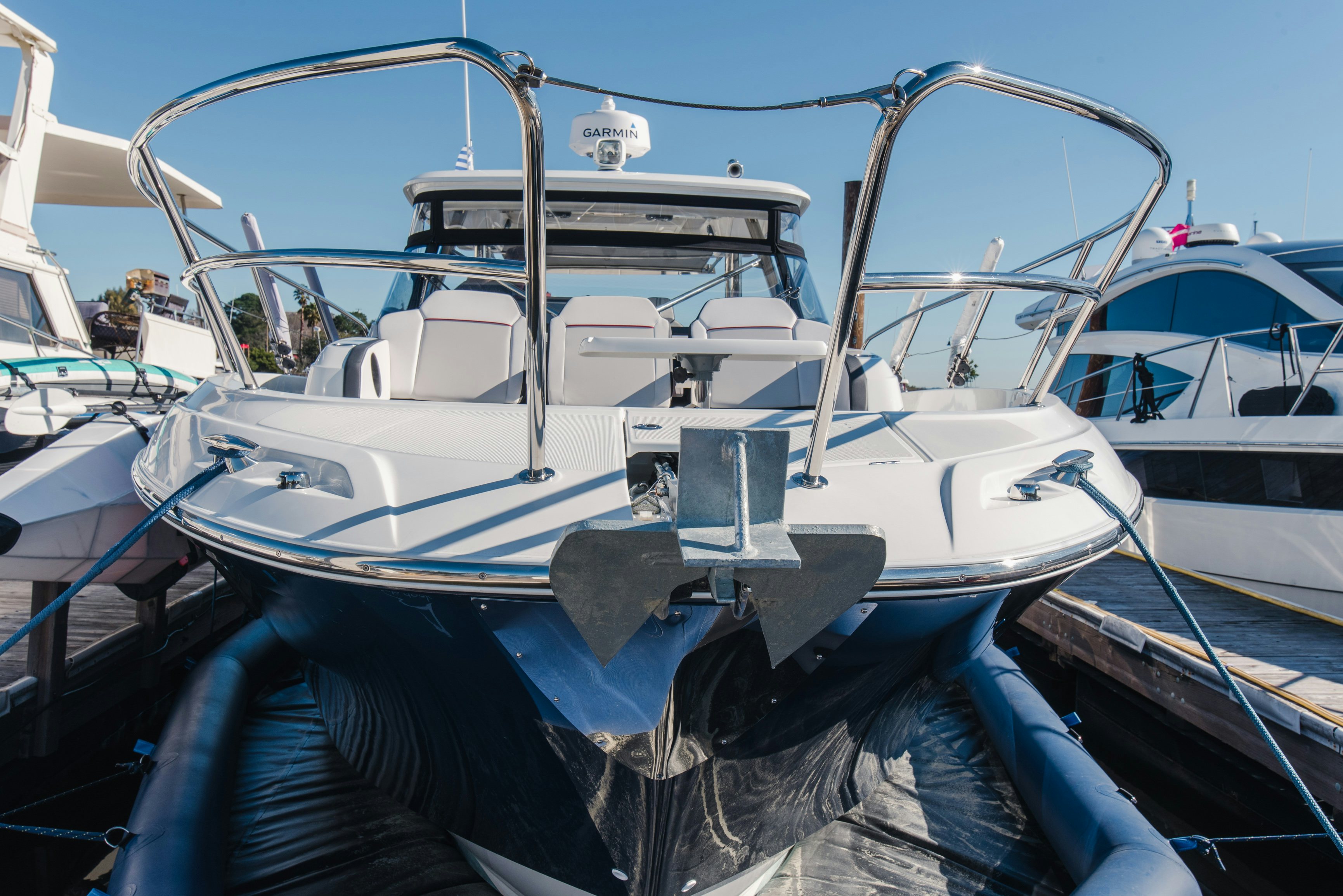 a boat with a steering wheel aboard NAUTI BRIGI GULL Yacht for Sale