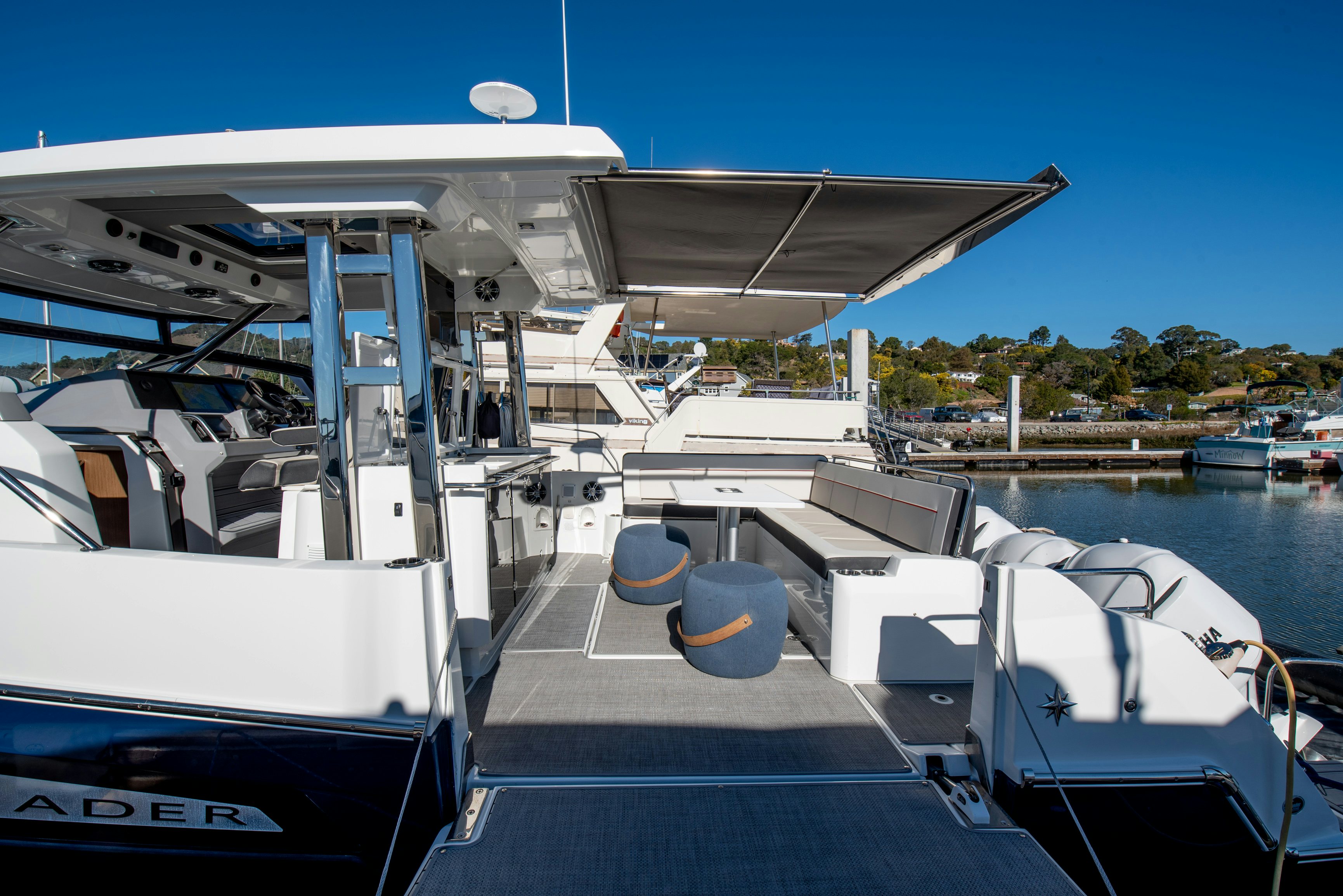 a boat docked at a pier aboard NAUTI BRIGI GULL Yacht for Sale