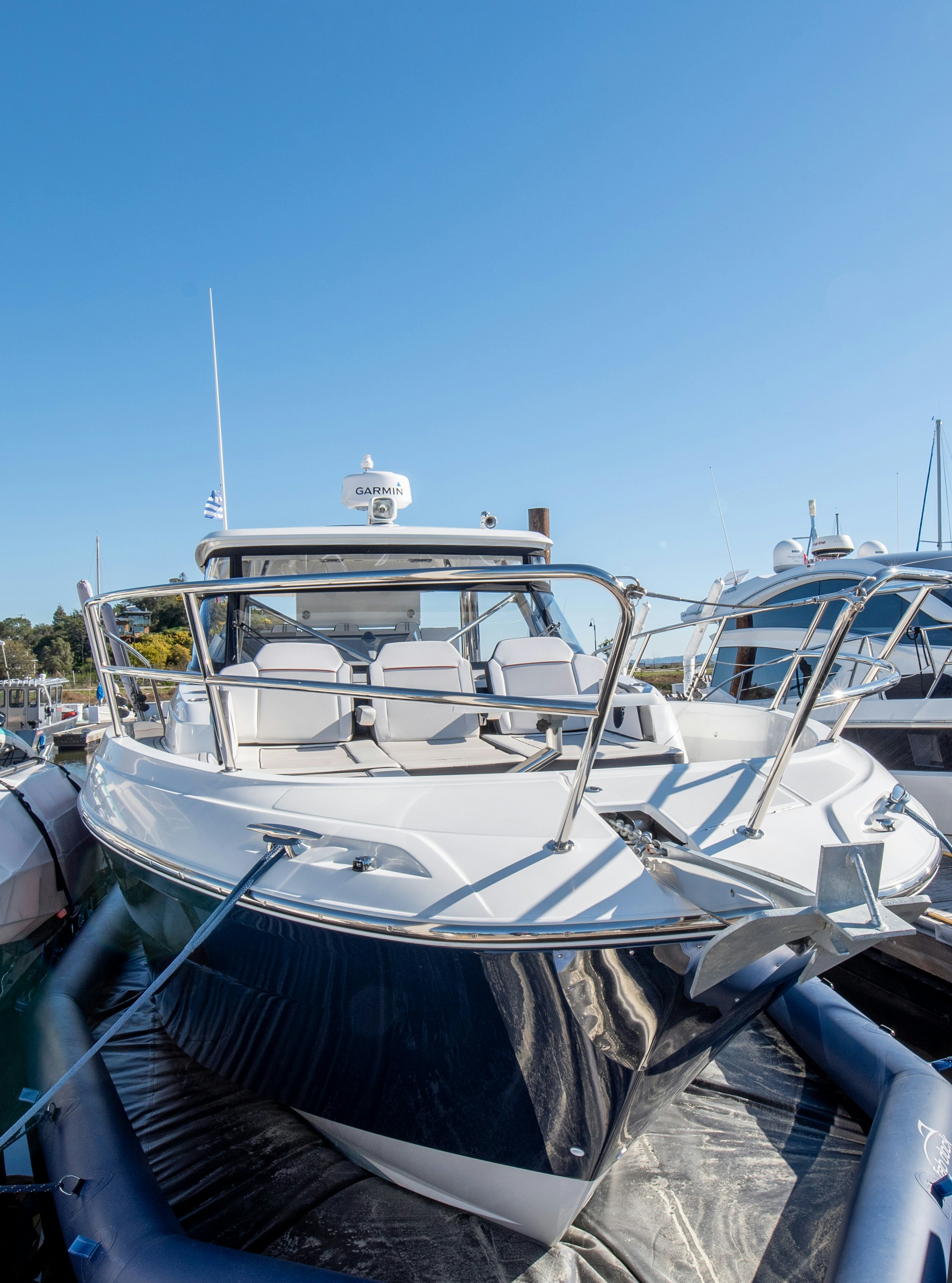 a boat docked at a pier aboard NAUTI BRIGI GULL Yacht for Sale