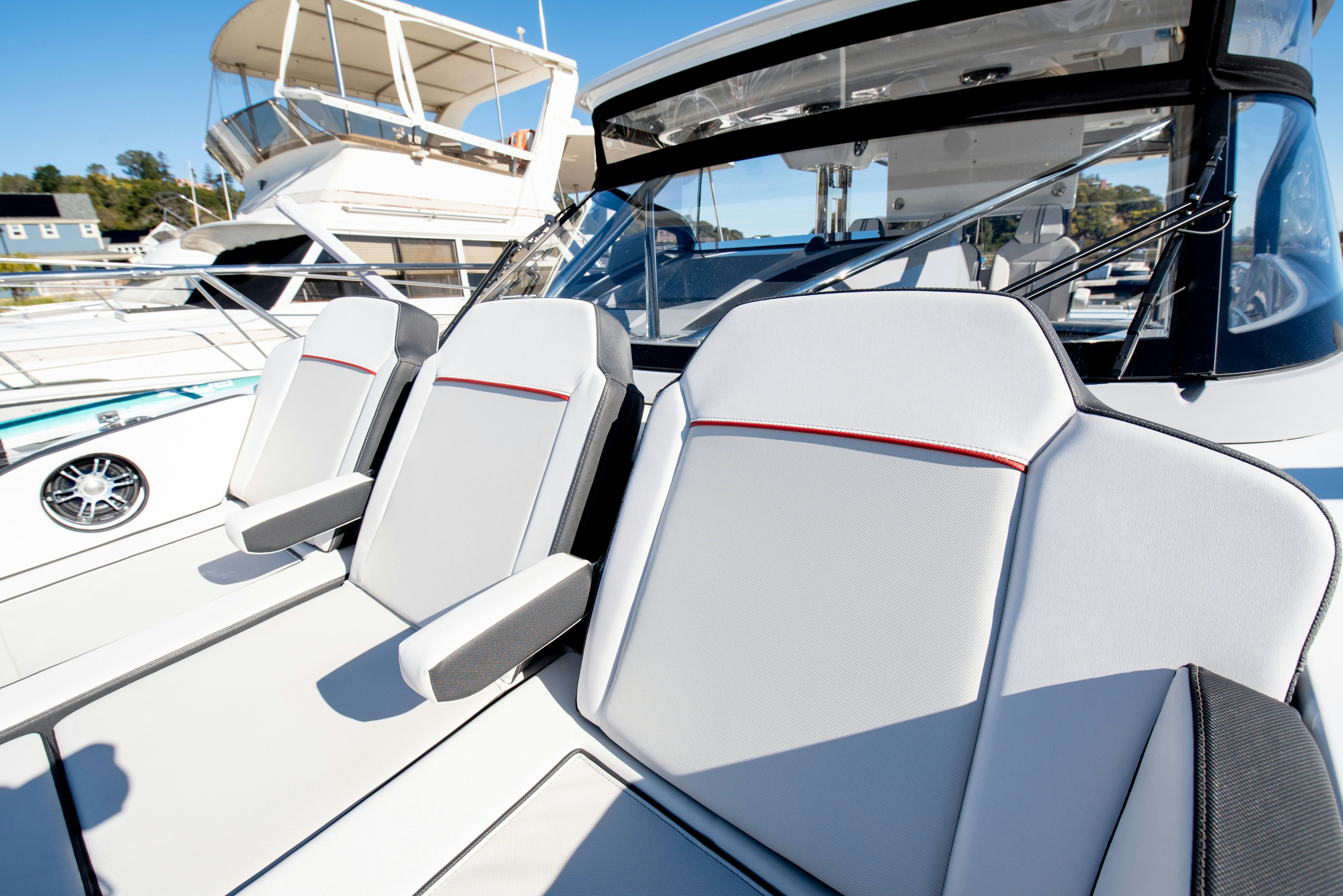 the inside of a car aboard NAUTI BRIGI GULL Yacht for Sale