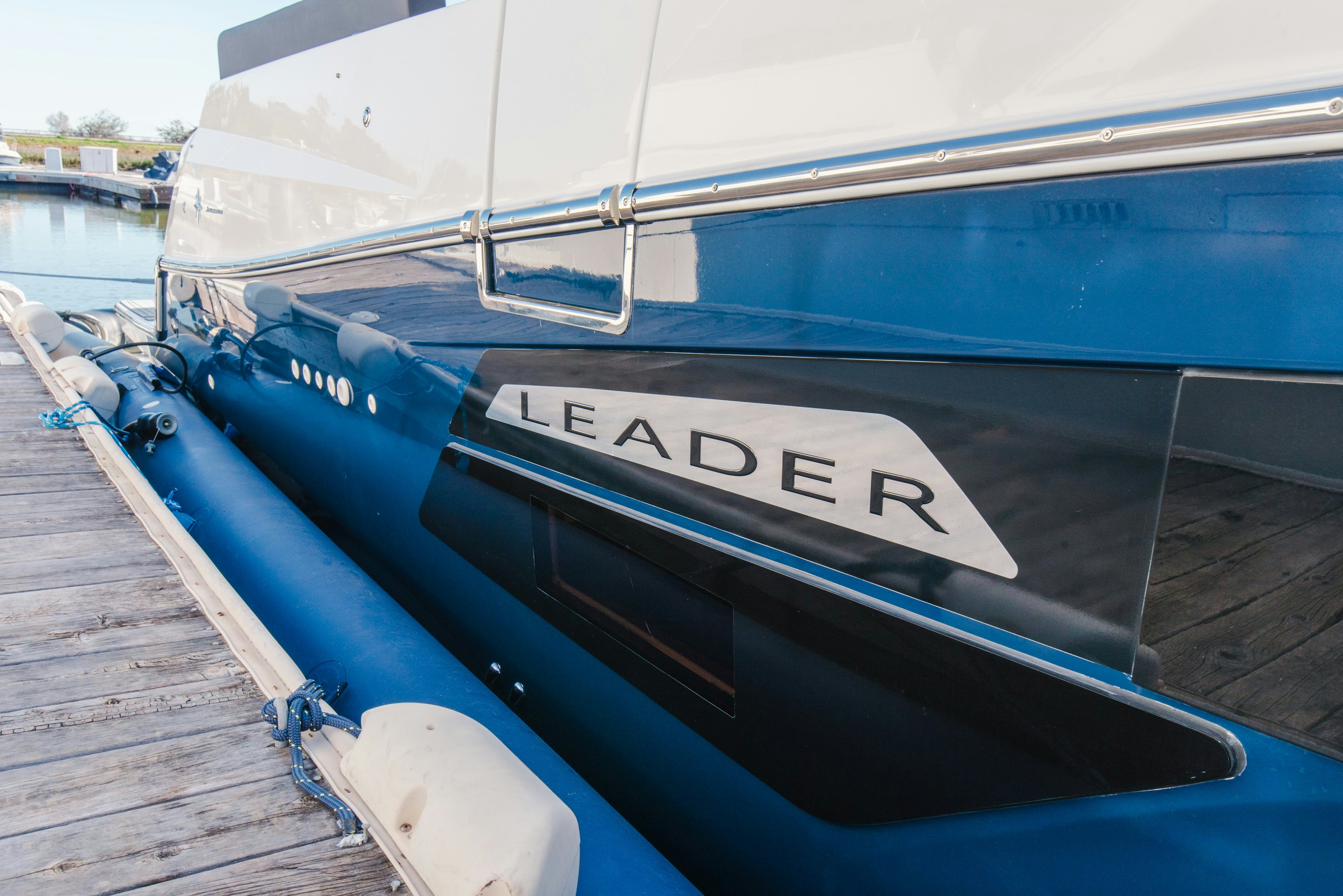 a boat on a dock aboard NAUTI BRIGI GULL Yacht for Sale