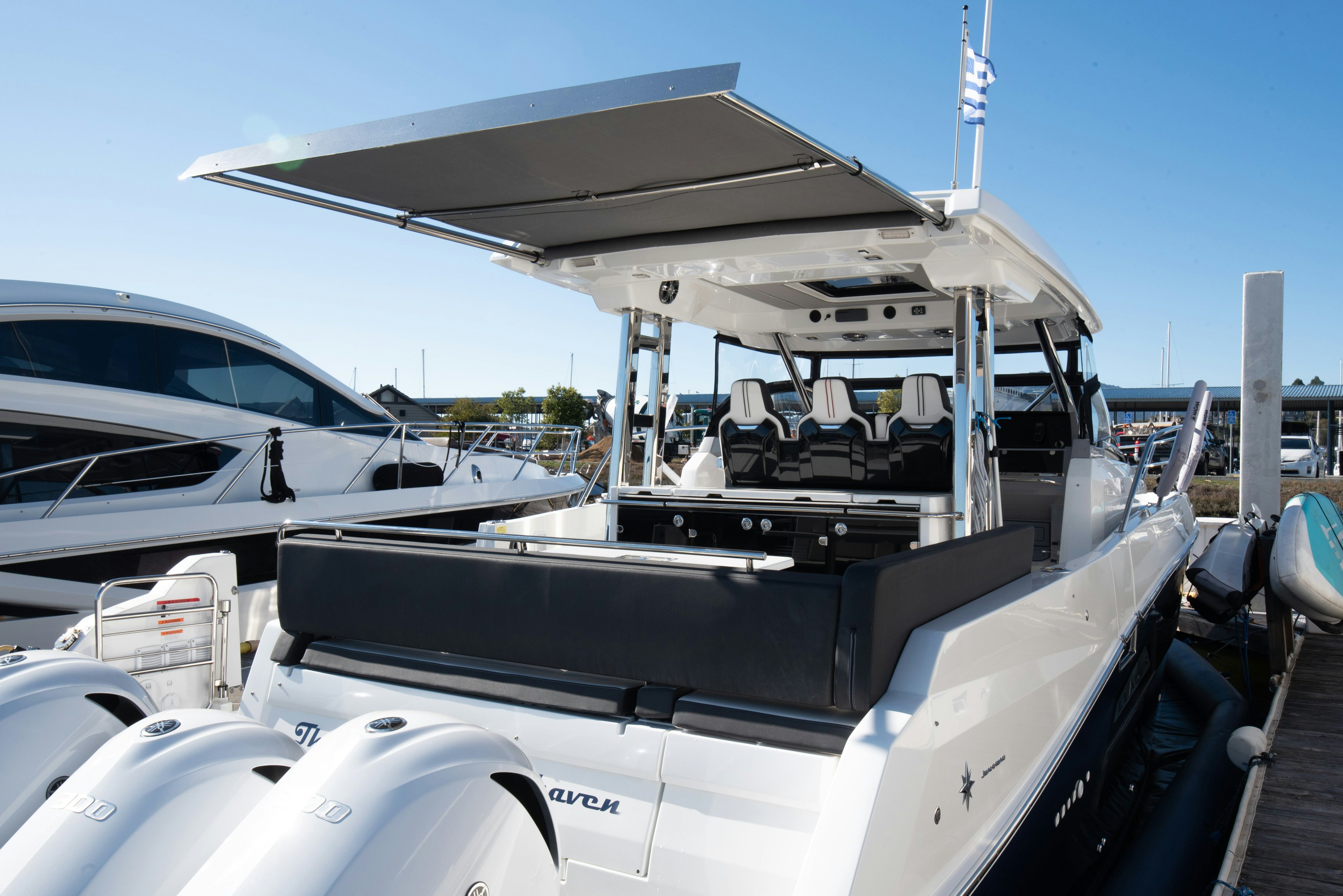 a boat docked at a pier aboard NAUTI BRIGI GULL Yacht for Sale