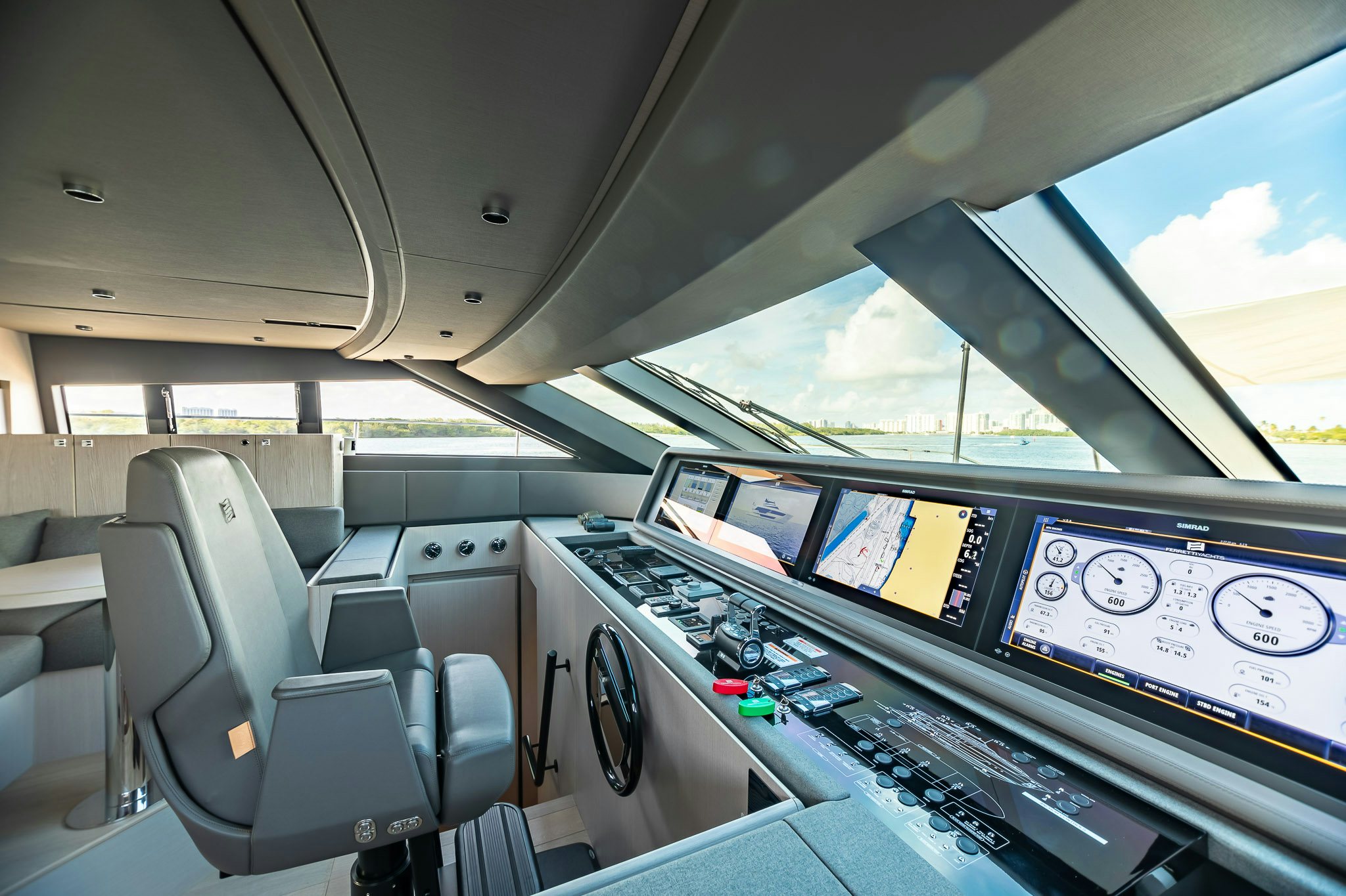 inside of a vehicle aboard AURORA Yacht for Sale