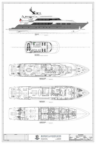 diagram, engineering drawing aboard NO BAD IDEAS Yacht for Sale
