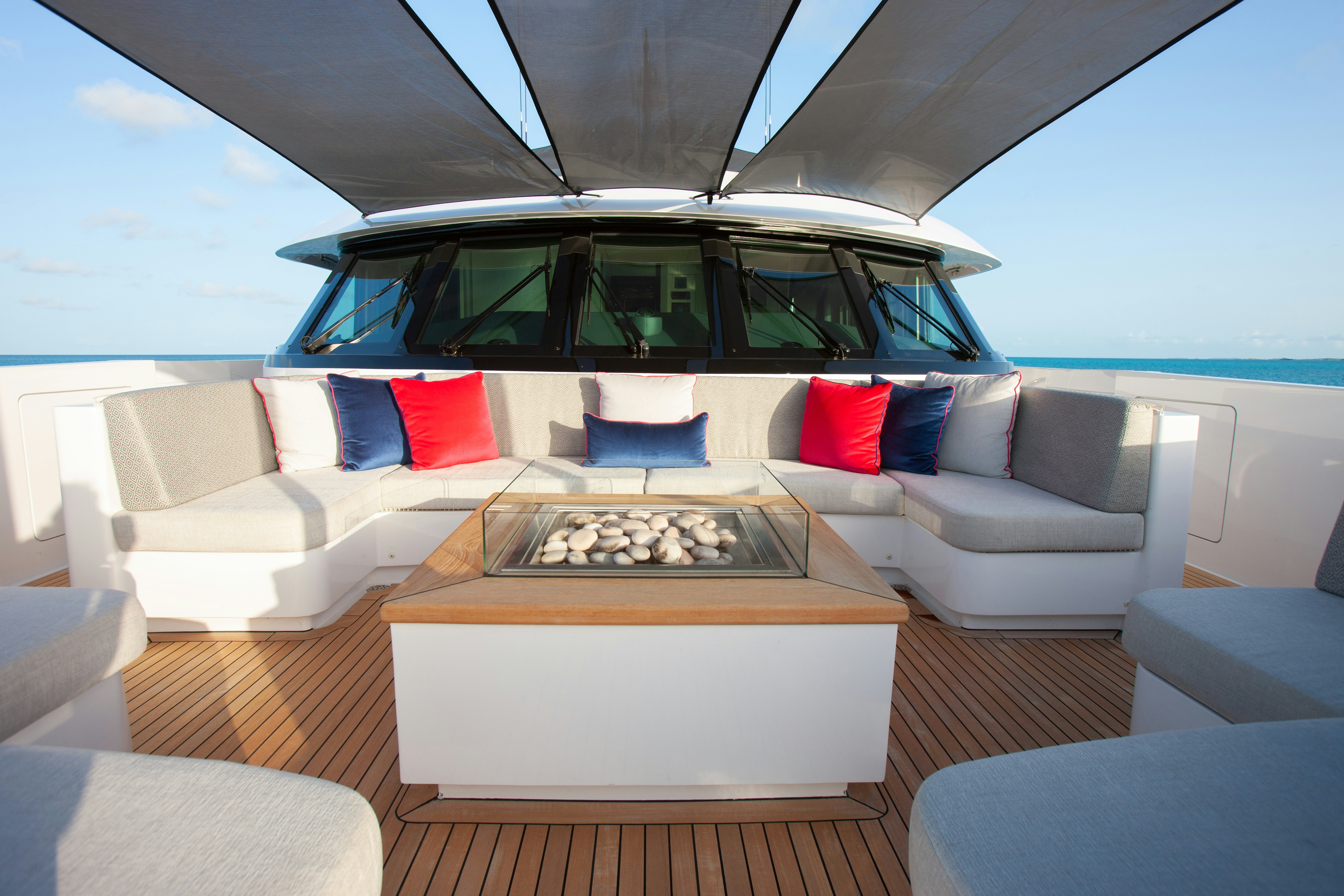 a car on the beach aboard NO BAD IDEAS Yacht for Sale