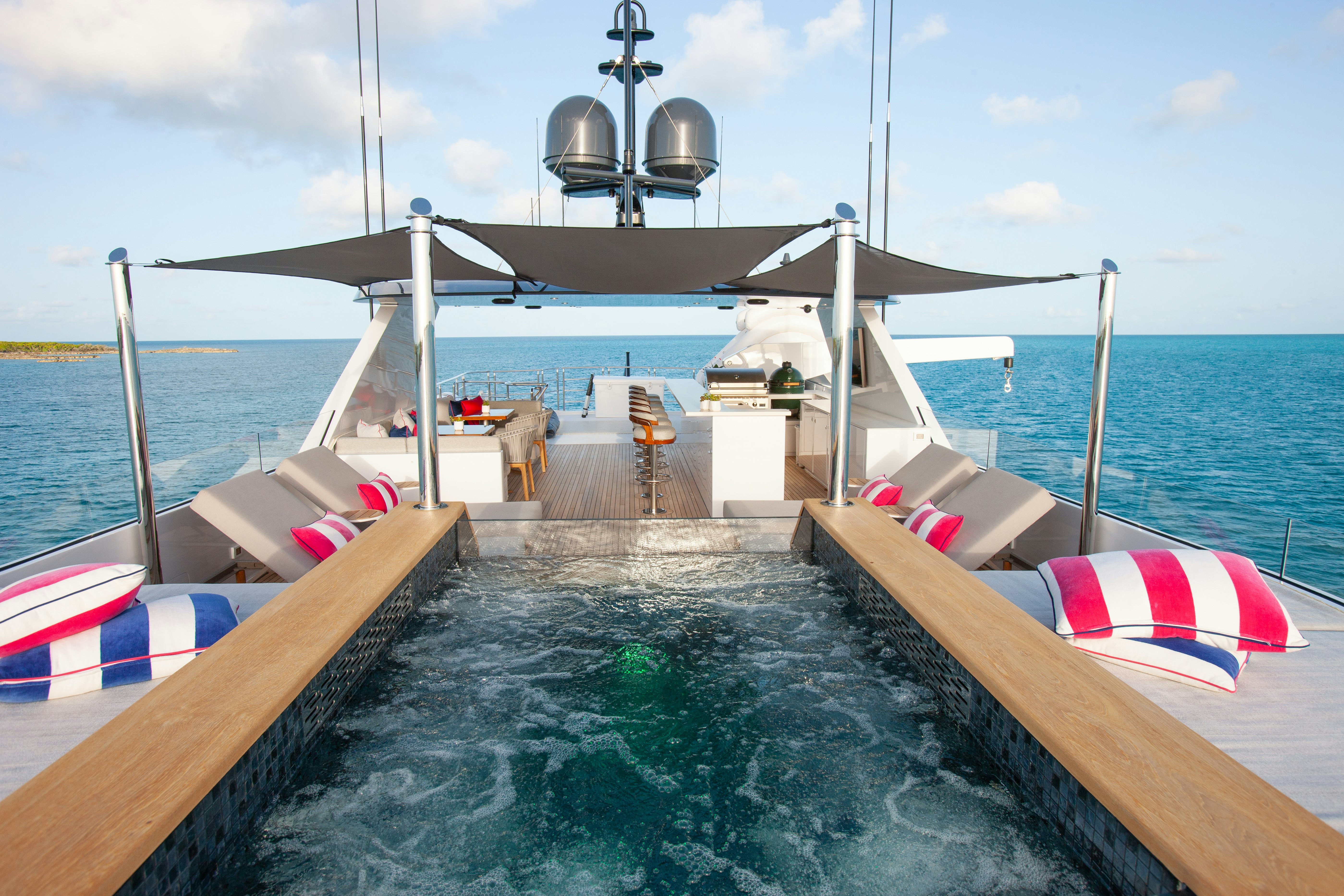 a boat on the water aboard NO BAD IDEAS Yacht for Sale