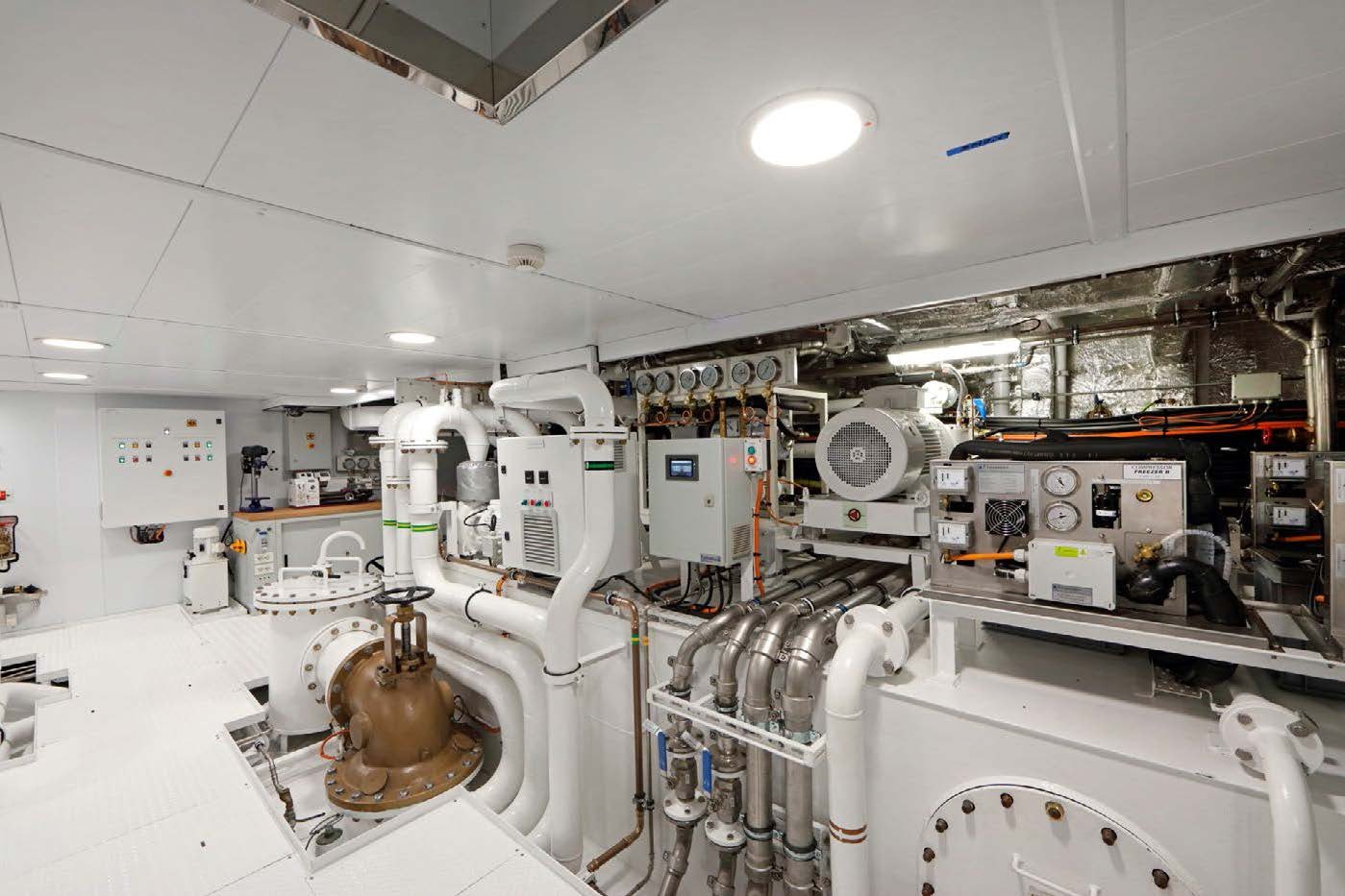 a room with machinery aboard PLANET NINE Yacht for Sale