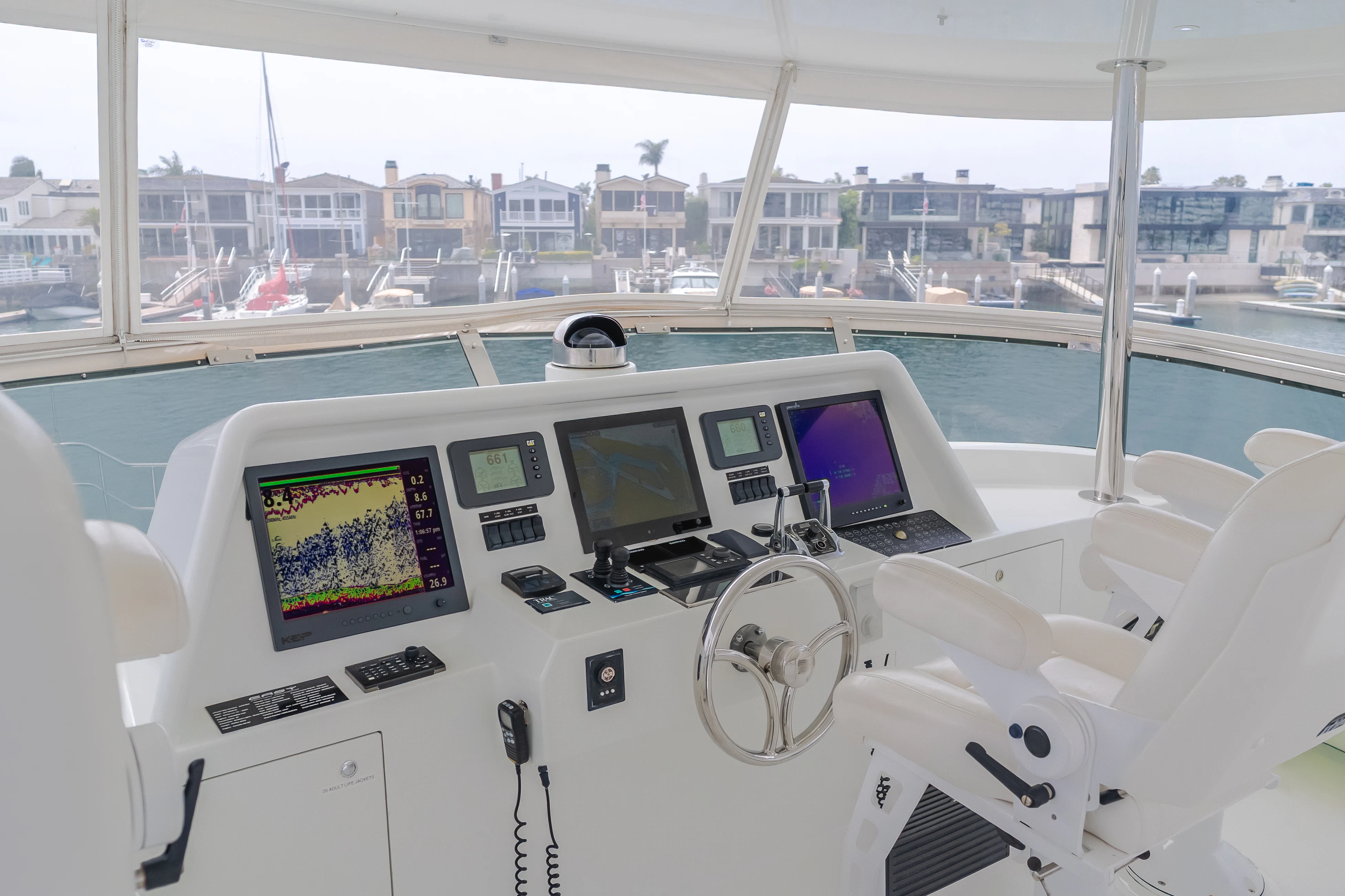 a group of computers on a boat aboard EASY Yacht for Sale