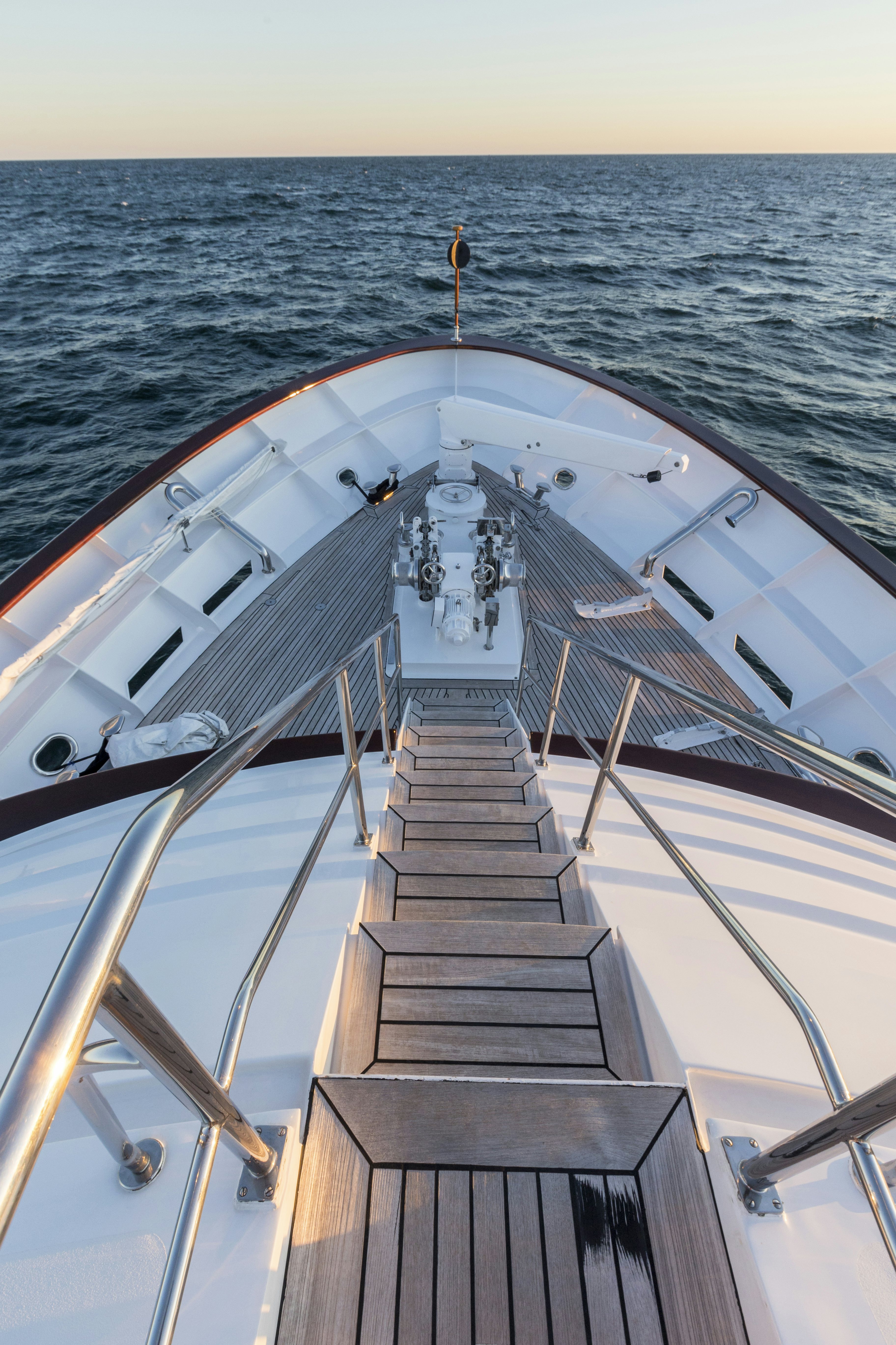 a large boat with a rope on the deck aboard TRUE NORTH Yacht for Sale