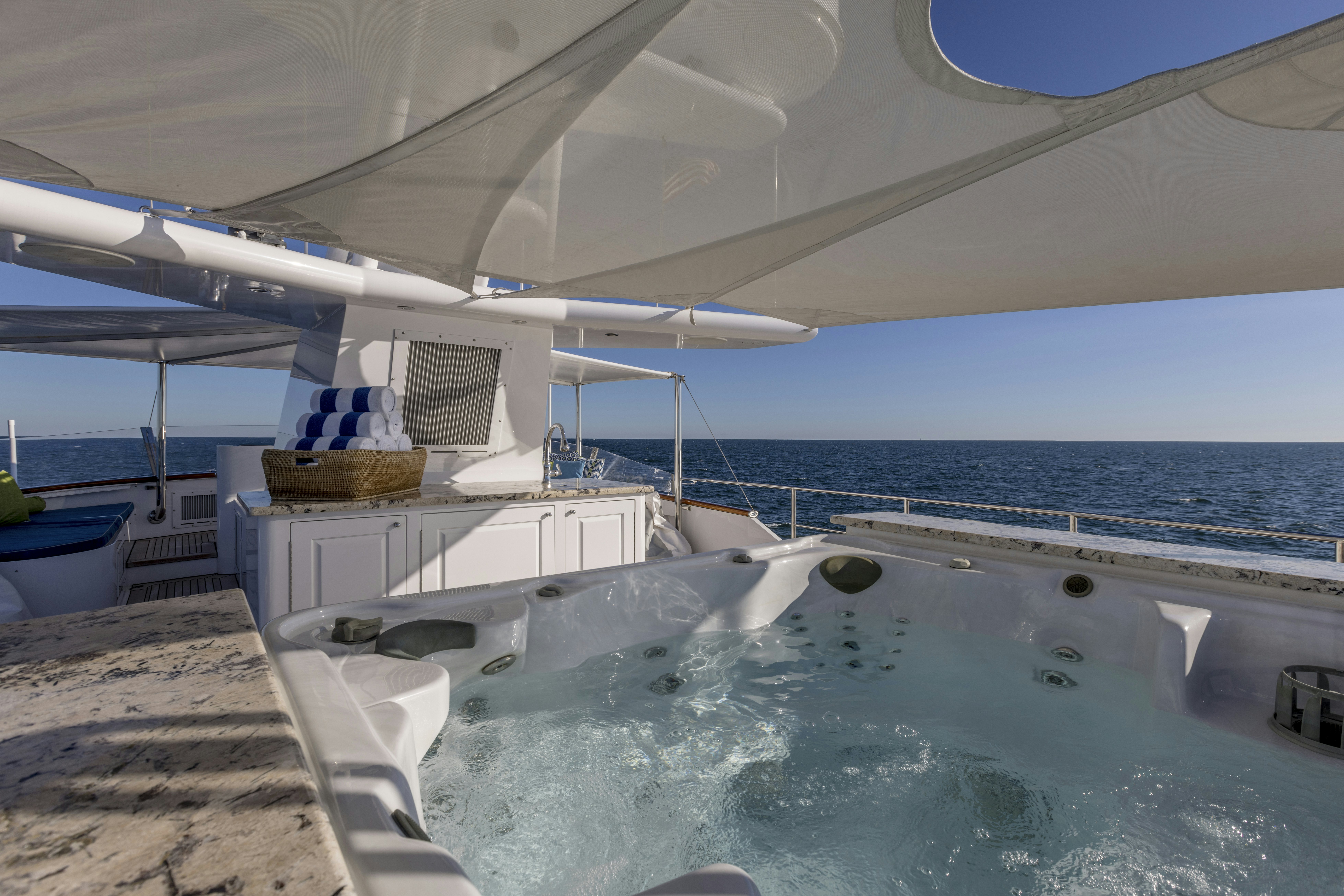 a boat on the water aboard TRUE NORTH Yacht for Sale