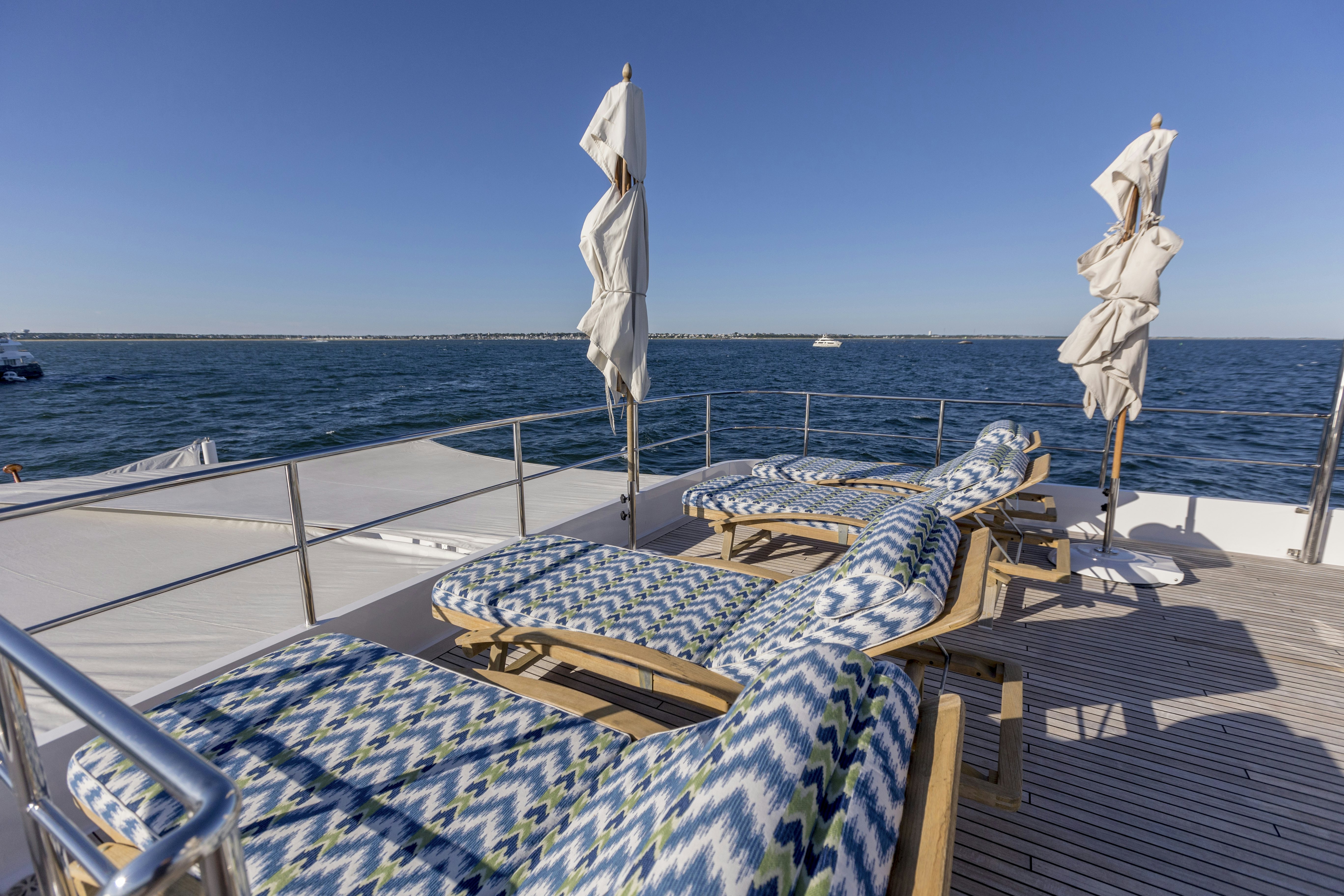 a table on a boat aboard TRUE NORTH Yacht for Sale