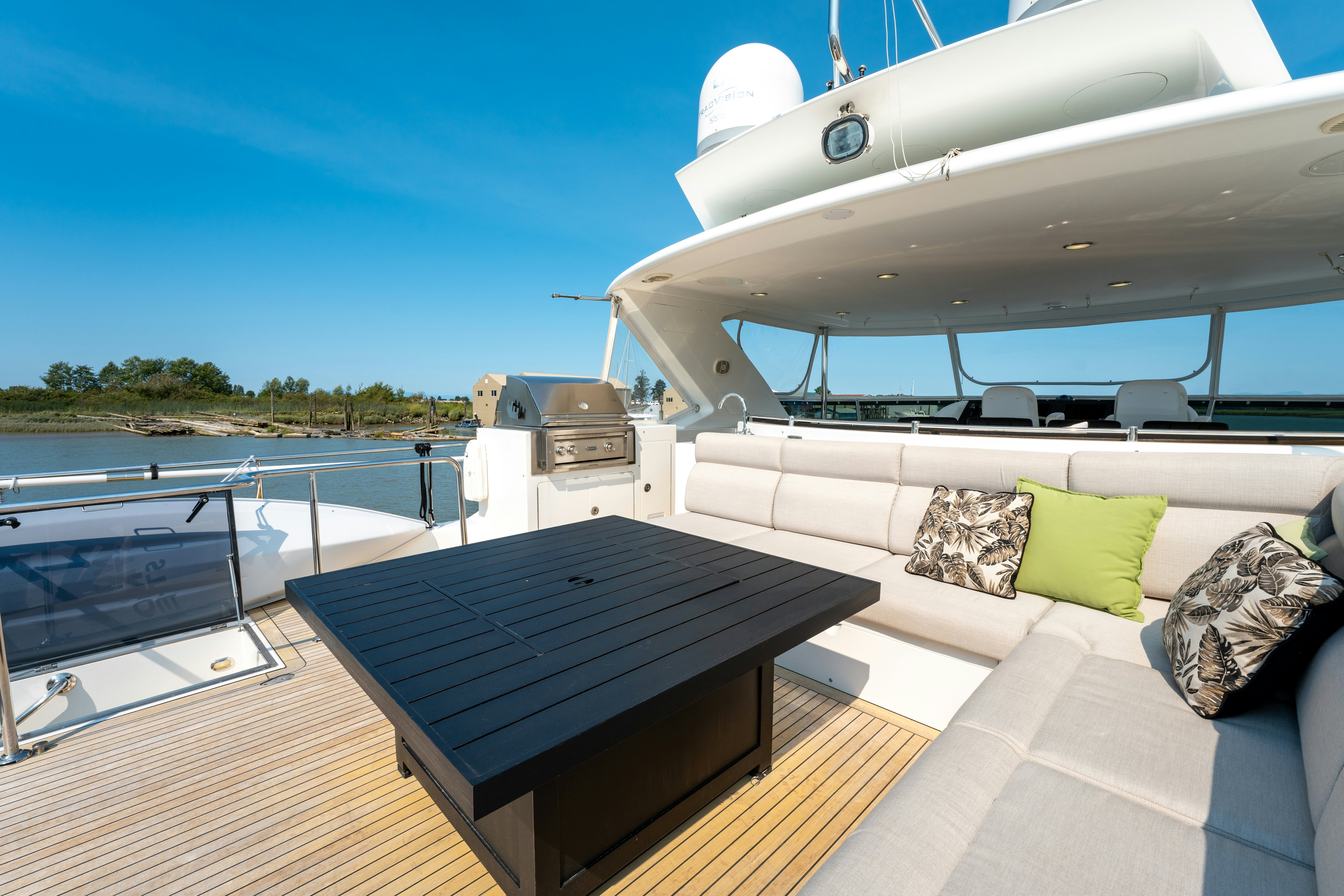 a boat on a deck aboard MEMORY BANK Yacht for Sale